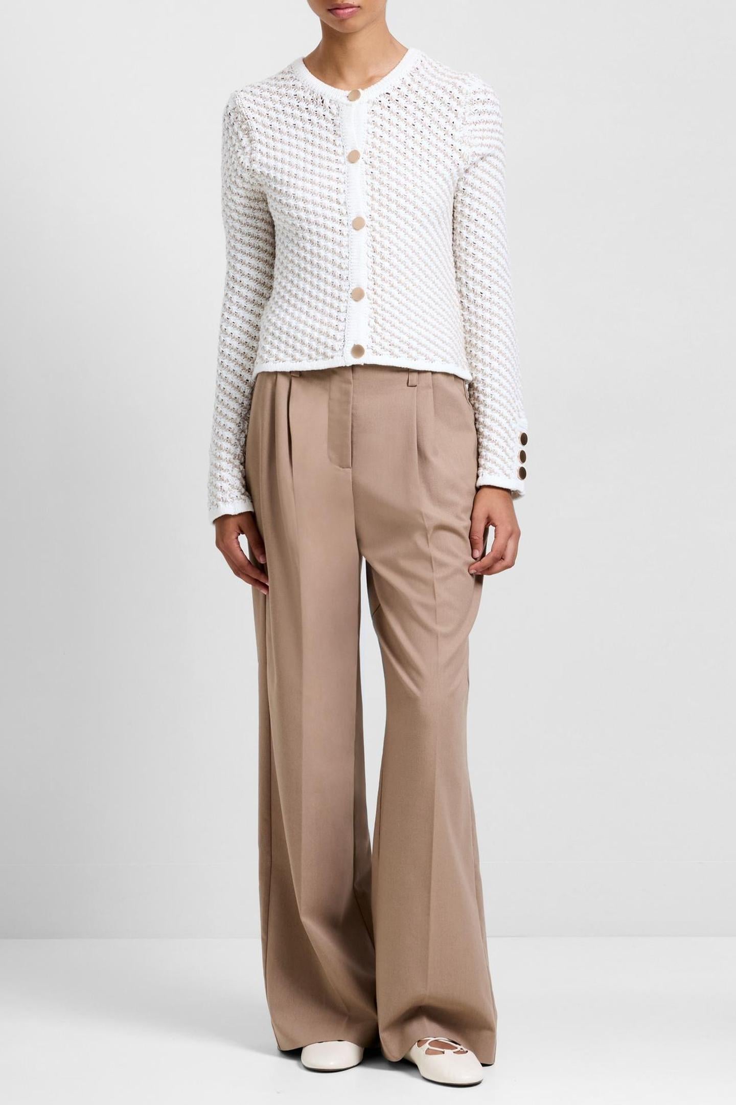 JANAI TEXTURED CARDIGAN WINTER WHITE 1