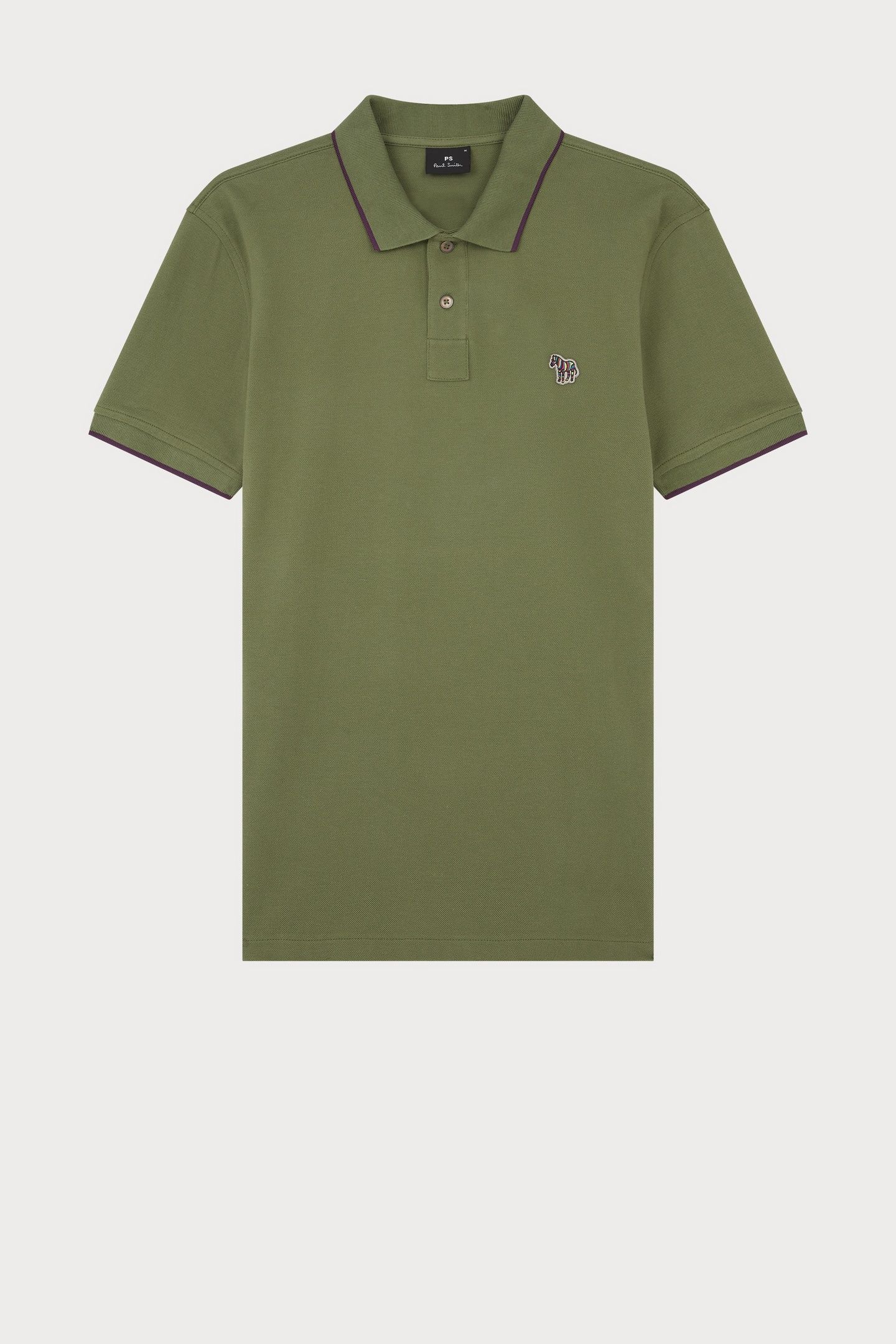 MENS SLIM POLO SS ZEB BADGE LT GREYISH GREEN 5