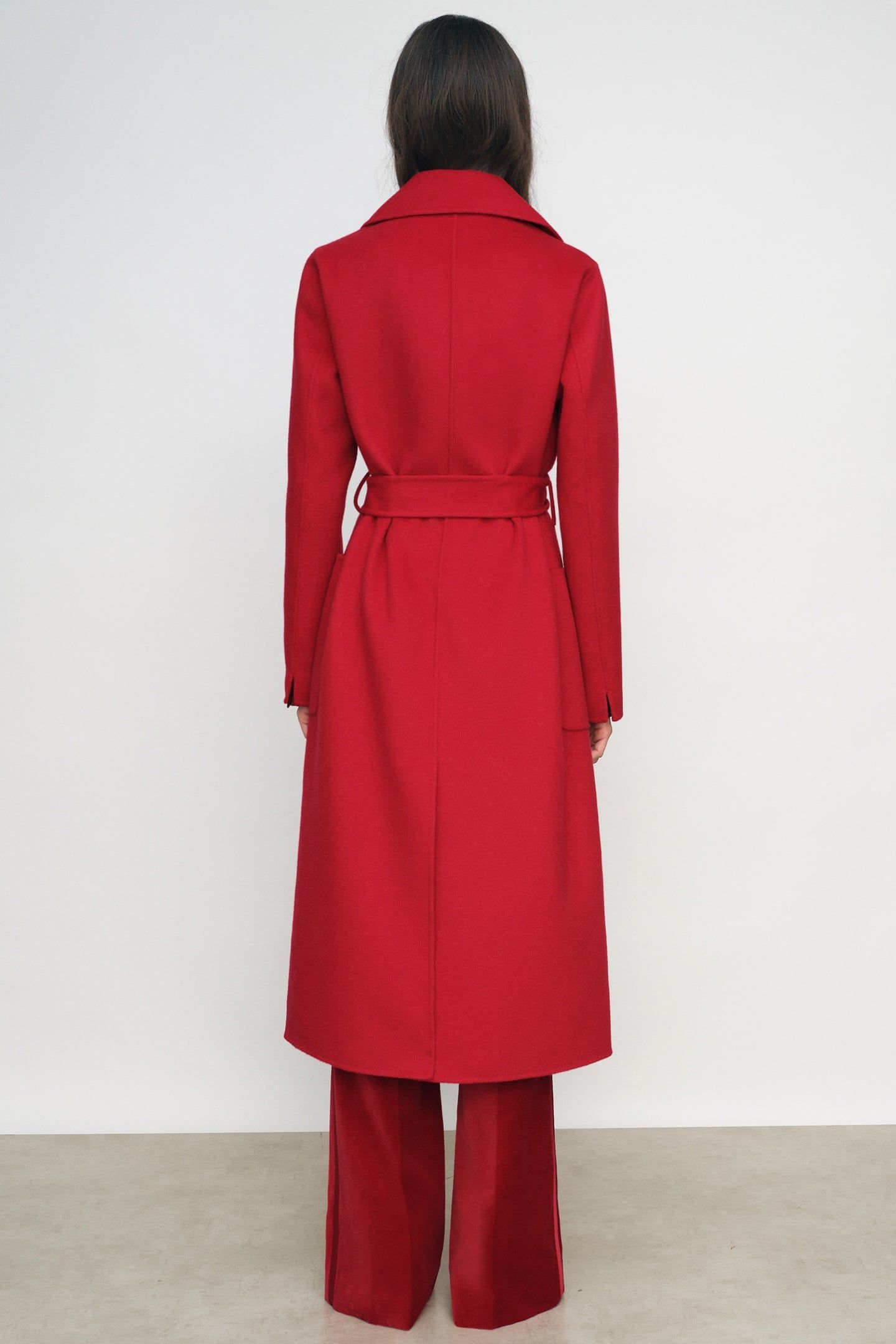 LONG DB BLIND SEAM COAT RED 2