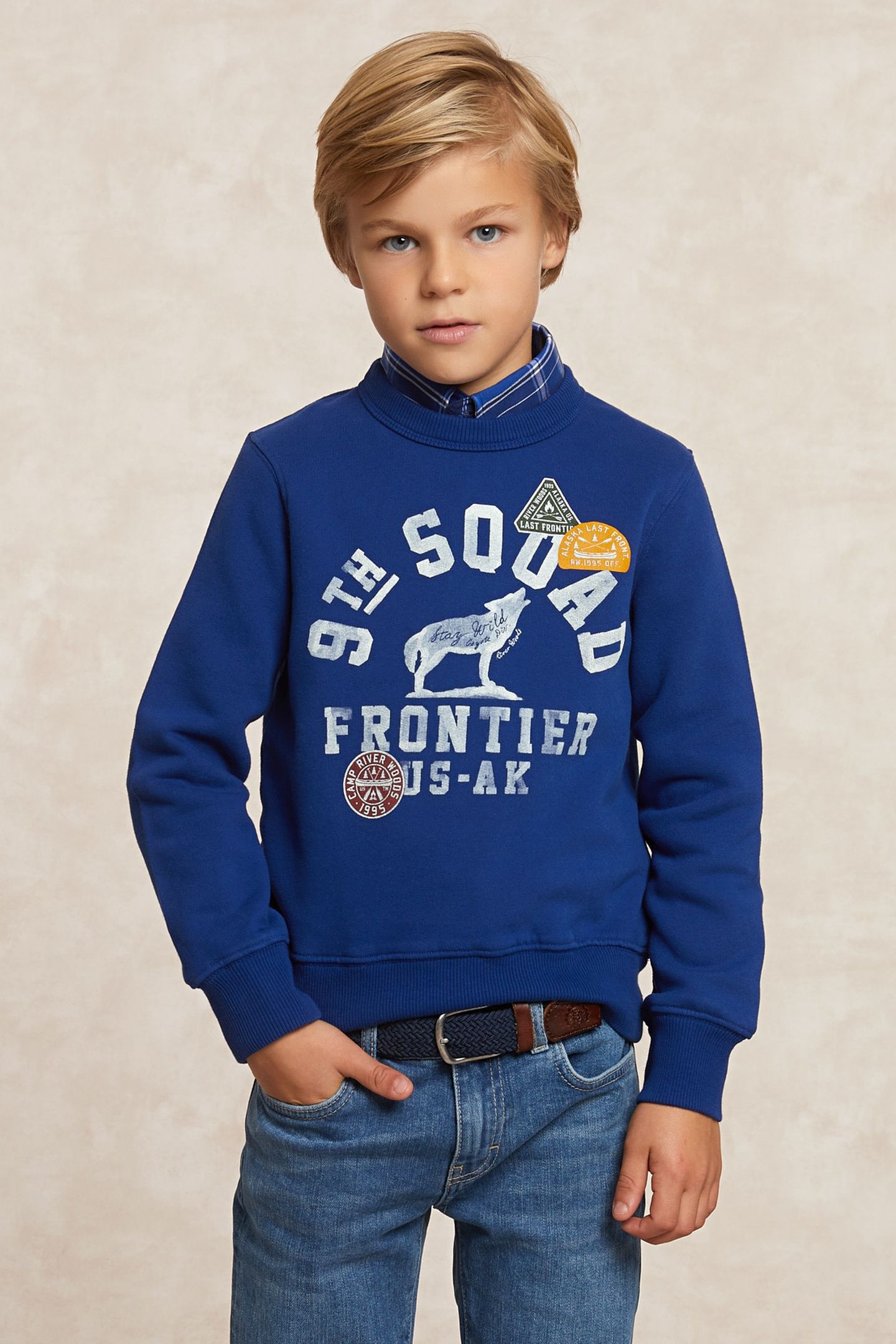 FANTASY FLEECE CREW NECK SWEATER BLUE BEARD 4