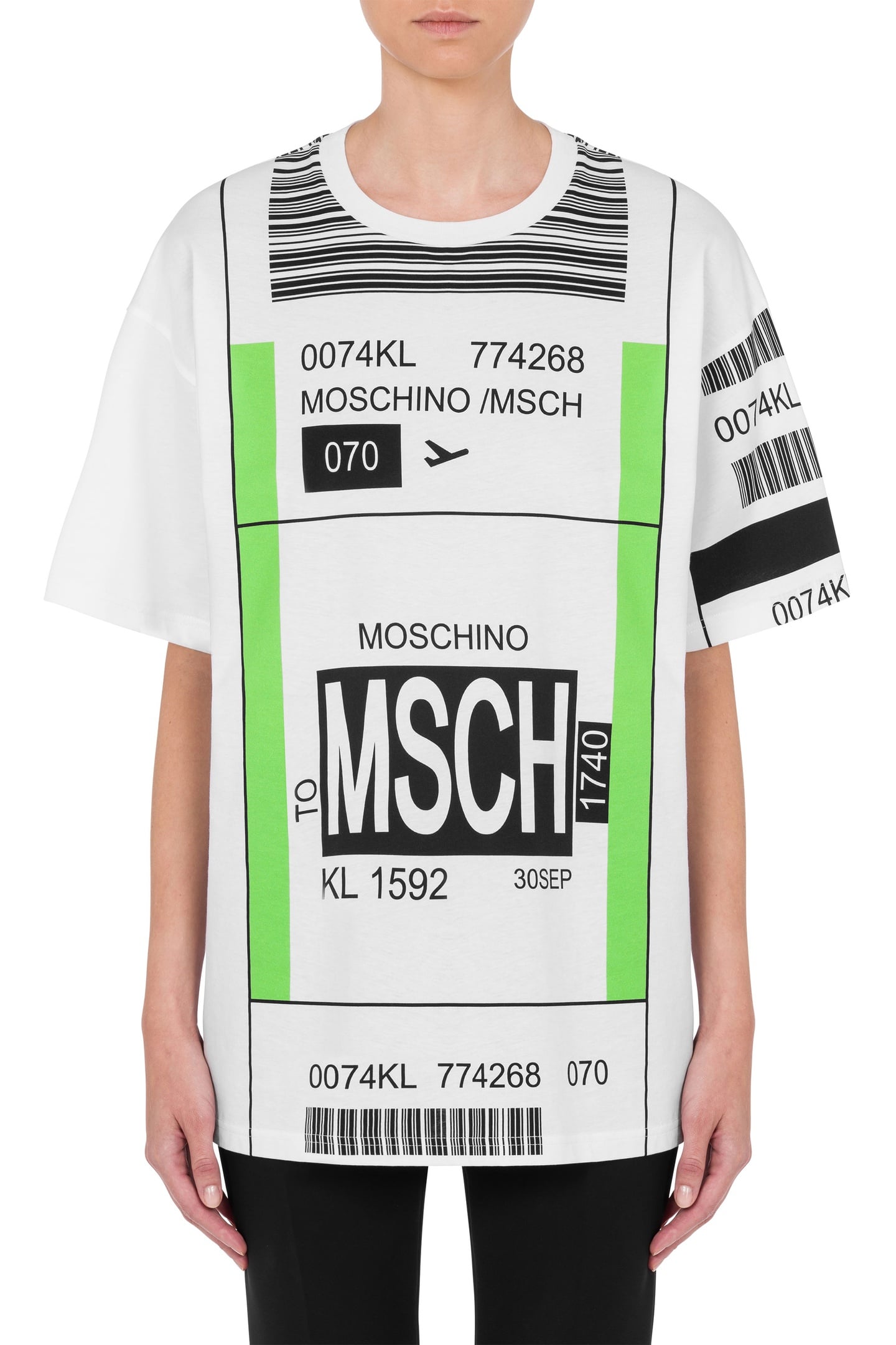 T-SHIRT MOSCHINO AIRPORT TAG WHITE 1