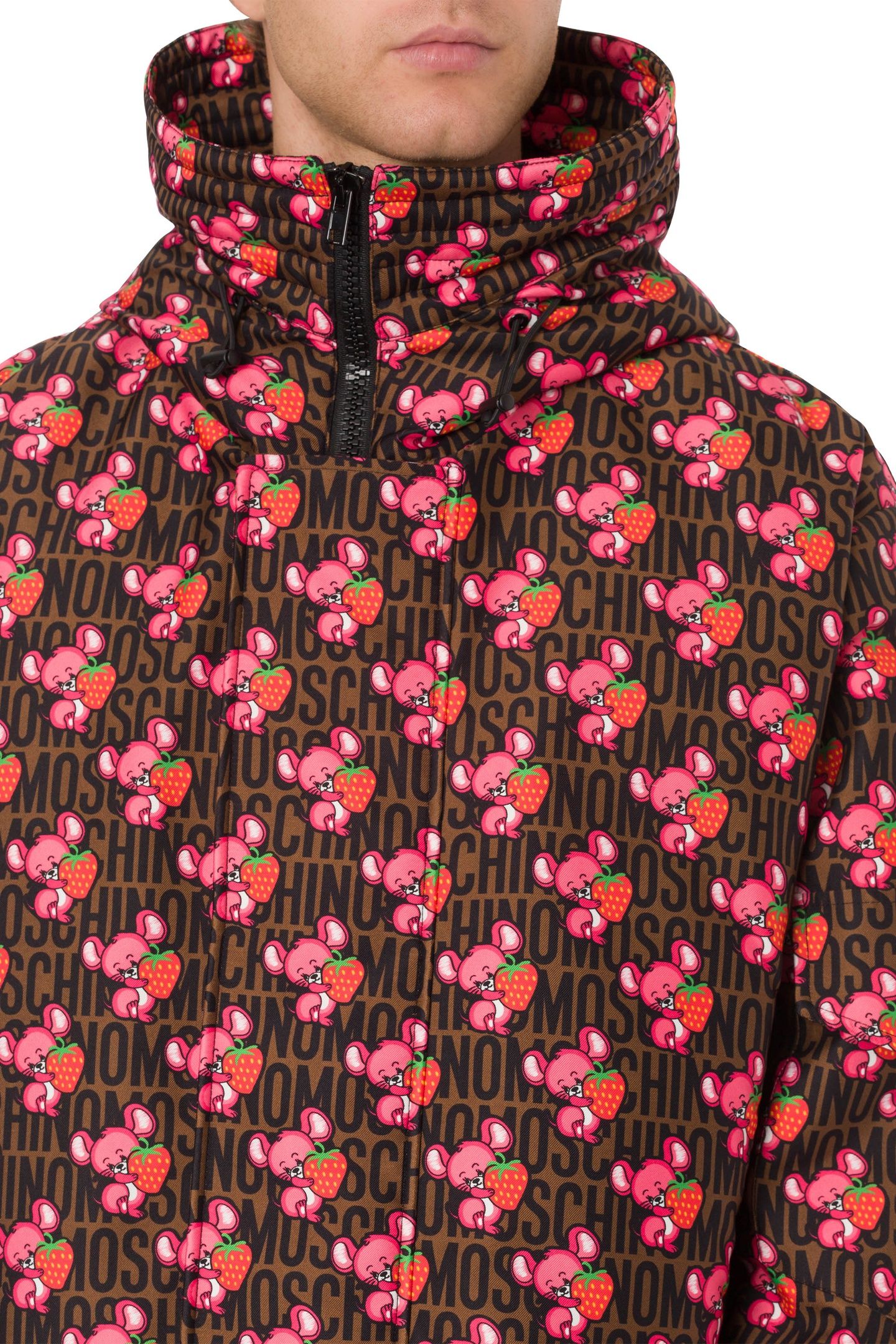 ILLUSTRATED ANIMALS NYLON GABARDINE WINDBREAKER BROWN 4