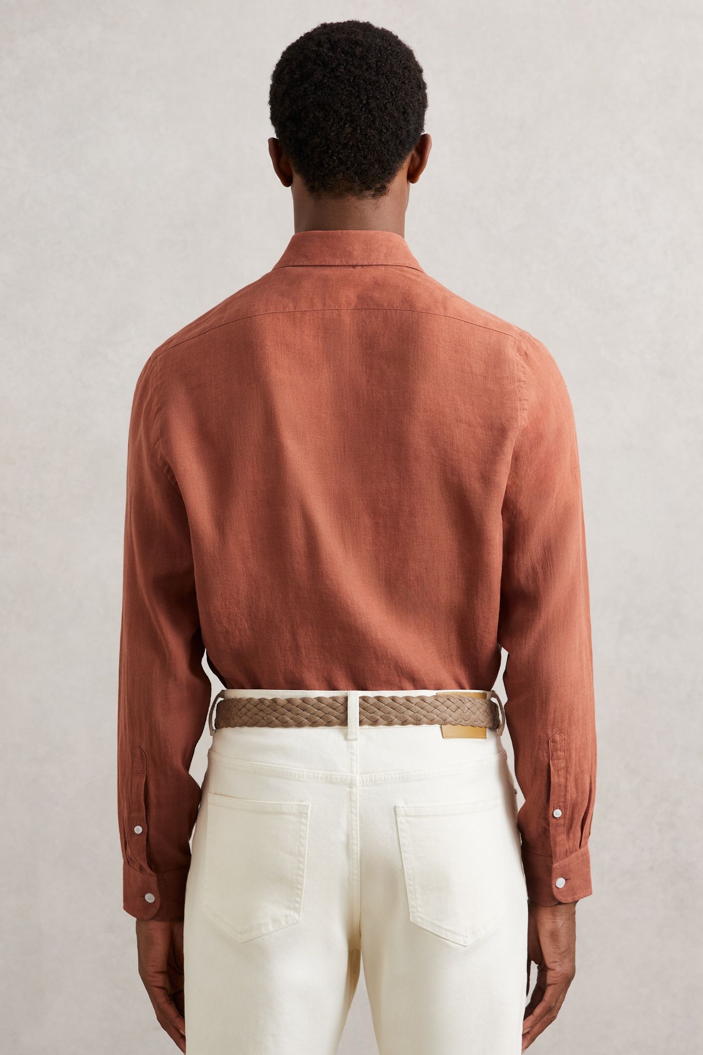 LS LINEN SHIRT CINNAMON BROWN 2