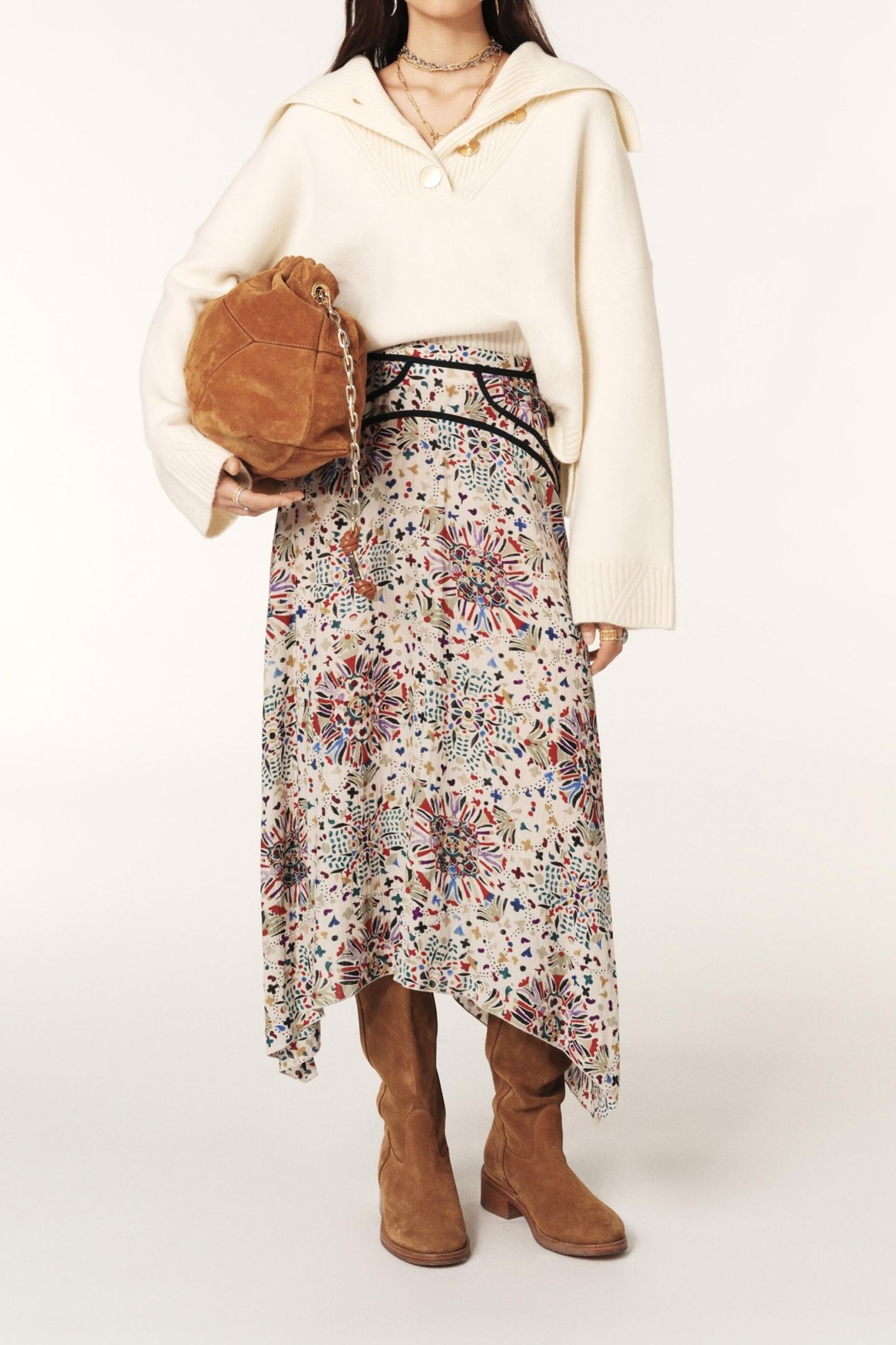 MID-LENGTH SKIRT BEIGE 4
