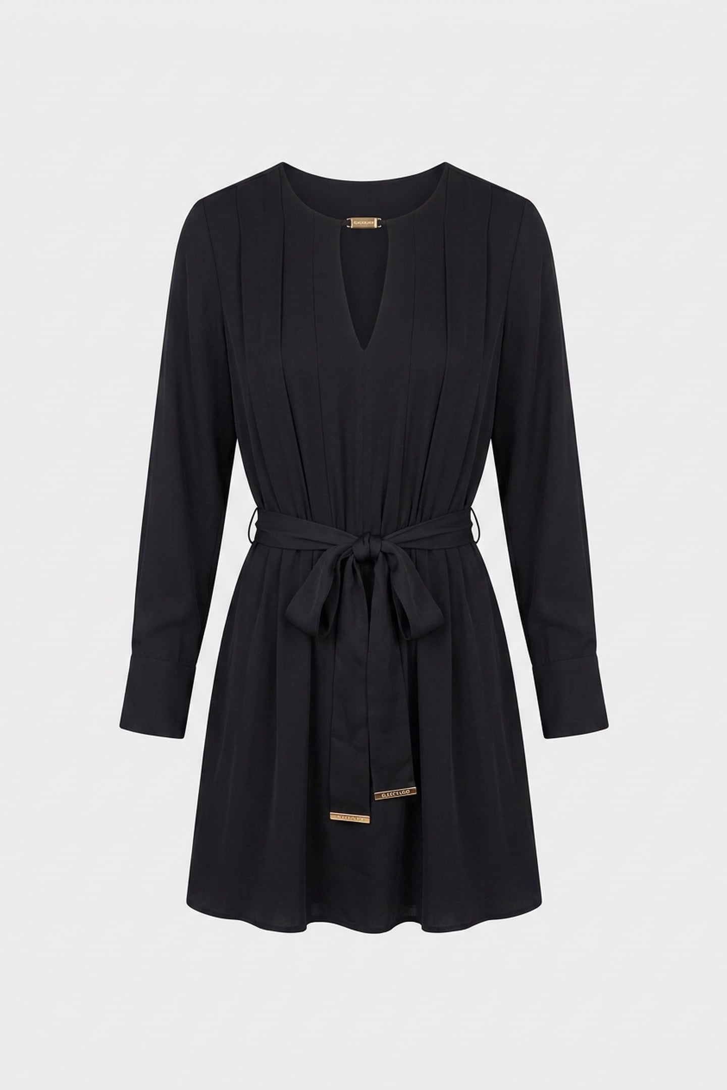 ANITA V NECK FLARED JET BLACK A996 3