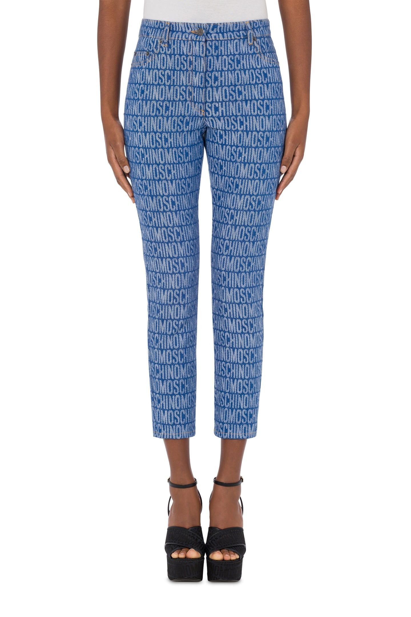 ALLOVER LOGO DENIM TROUSERS BLUE 1