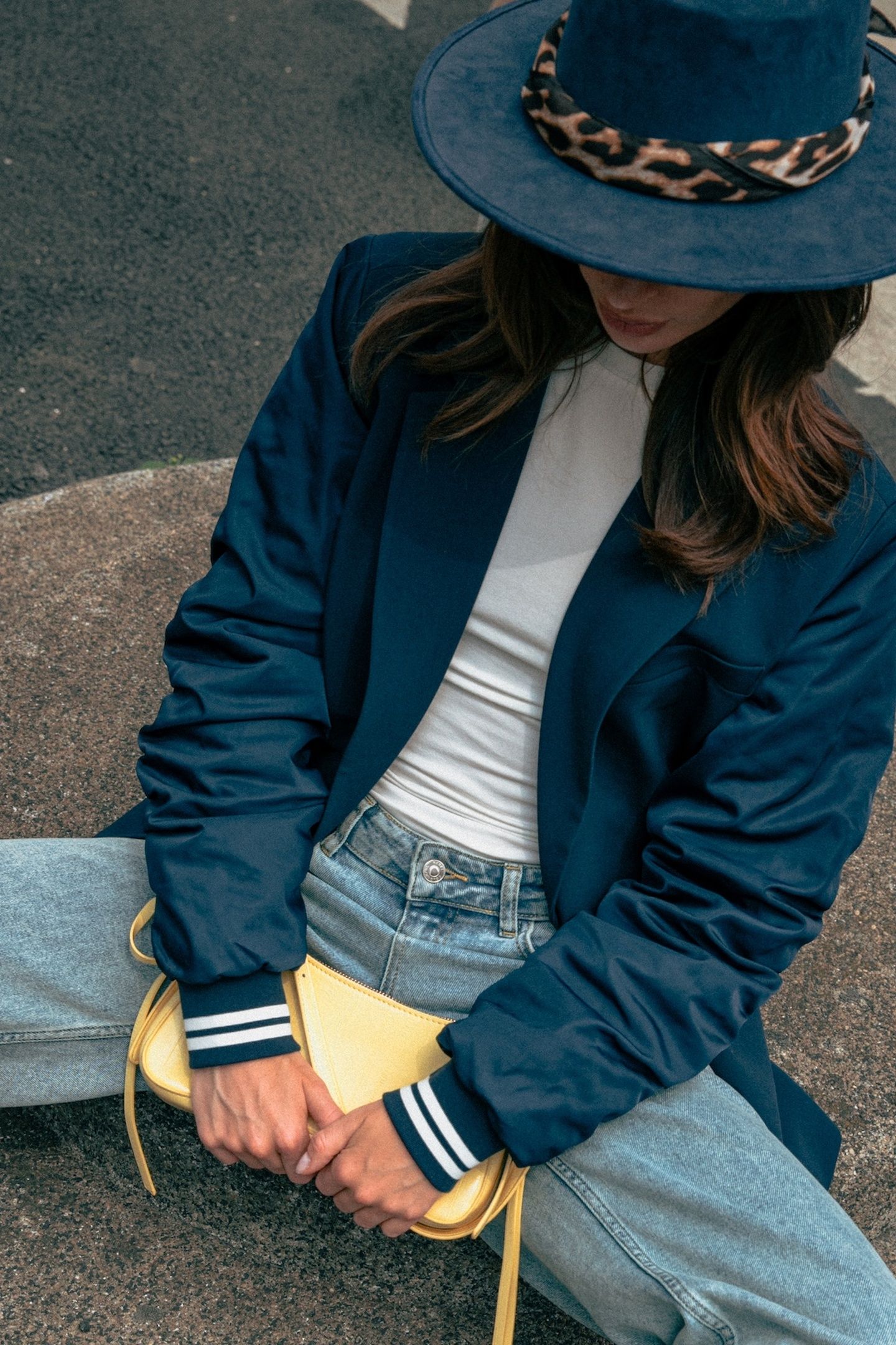 GEMMA CONTRAST SLEEVE BLAZER NAVY 7