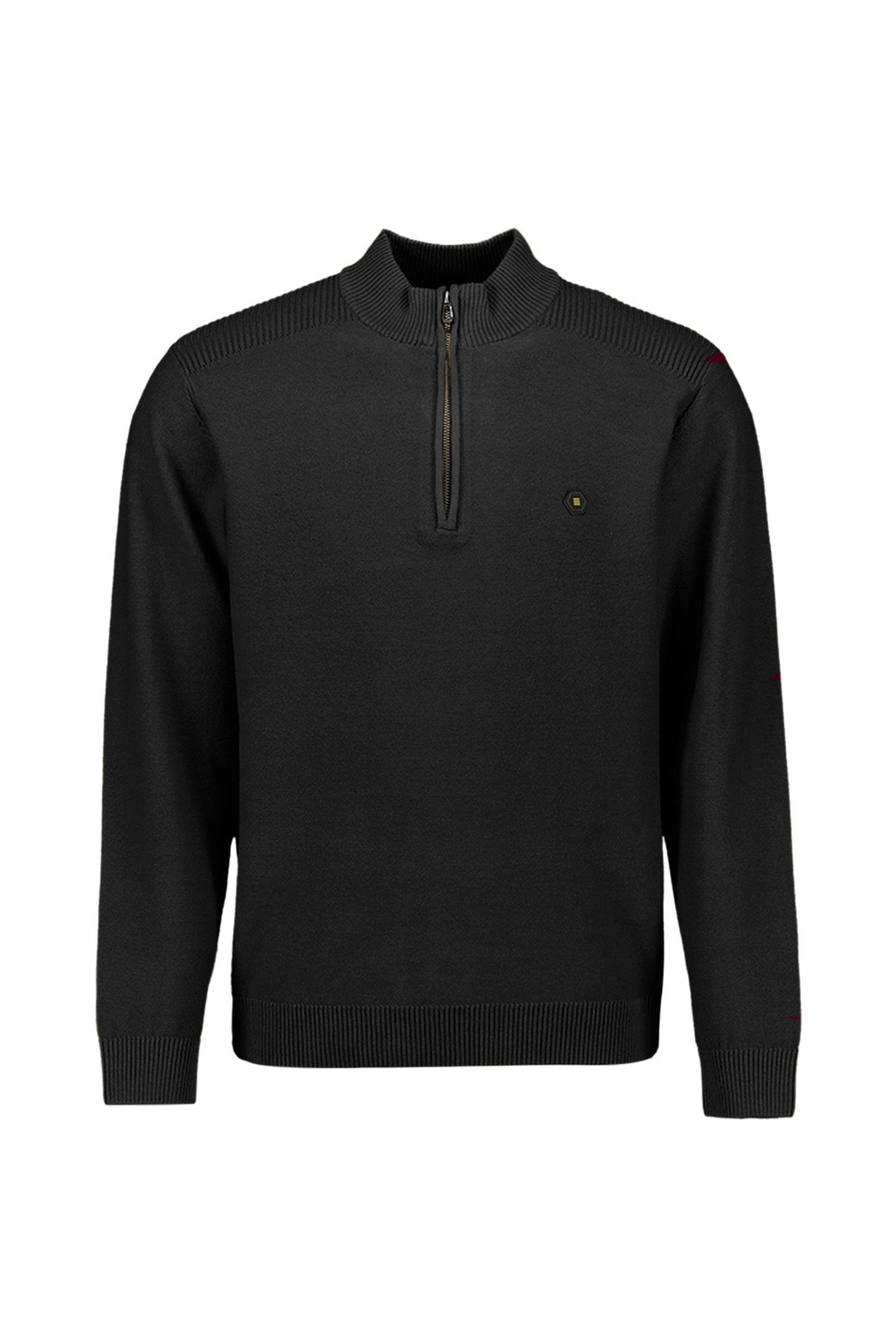 PULLOVER HALF ZIP SHOULDER DETAIL BLACK 1