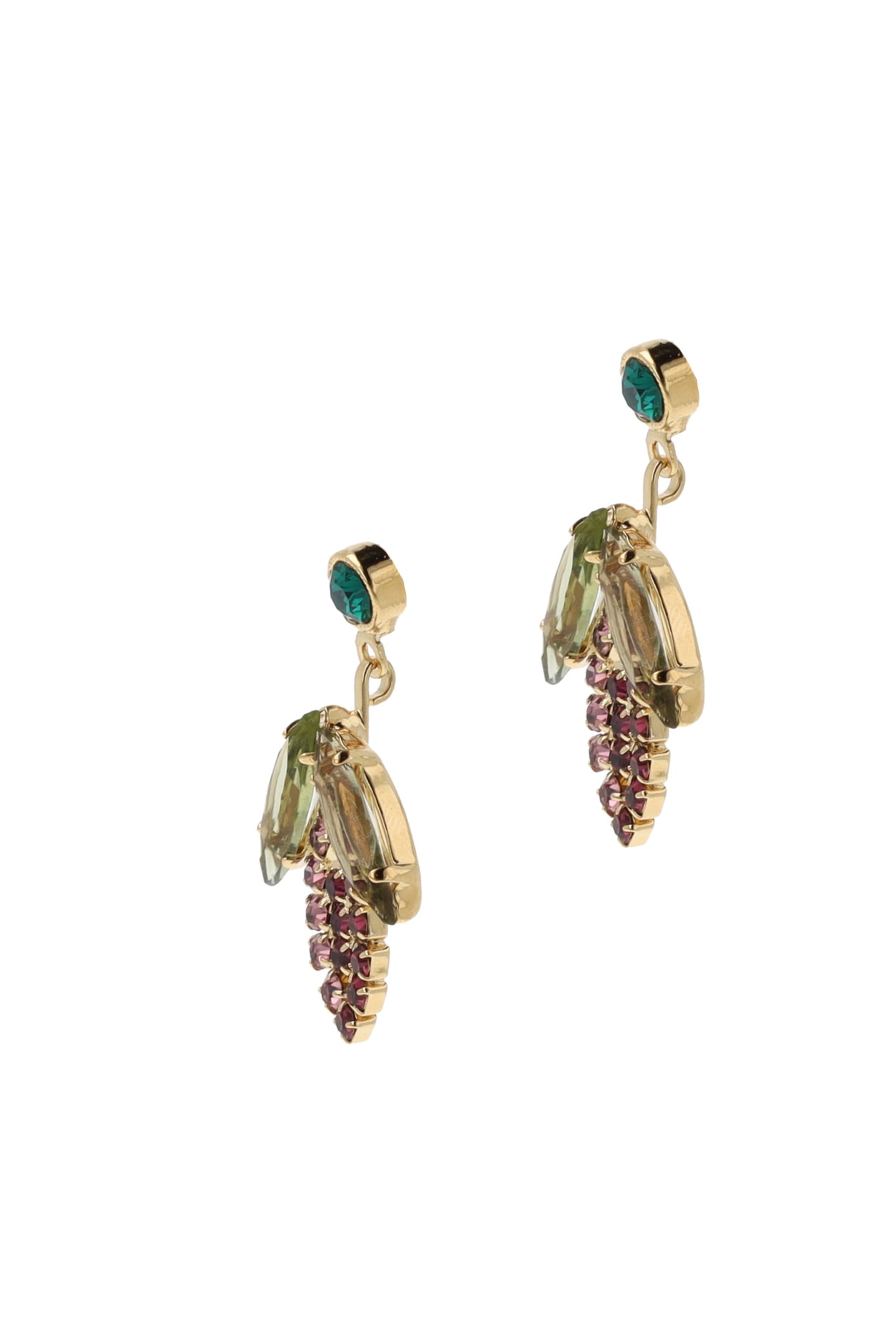 PURPLE BLOSSOM FLOWER EARRINGS - SMALL PURPLE, GREEN 2