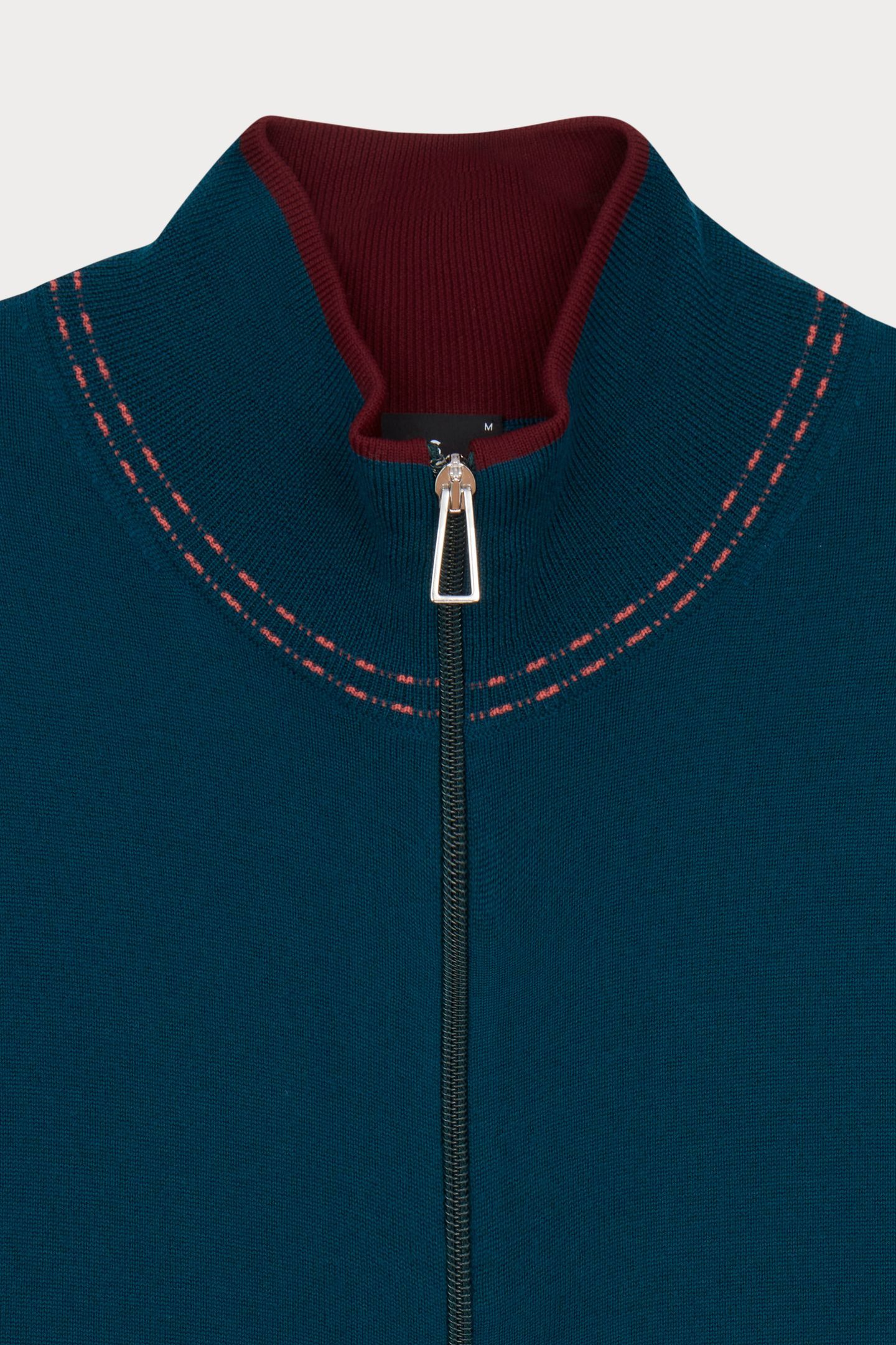 MENS CARDIGAN ZIP THRU PETROL GREEN 8