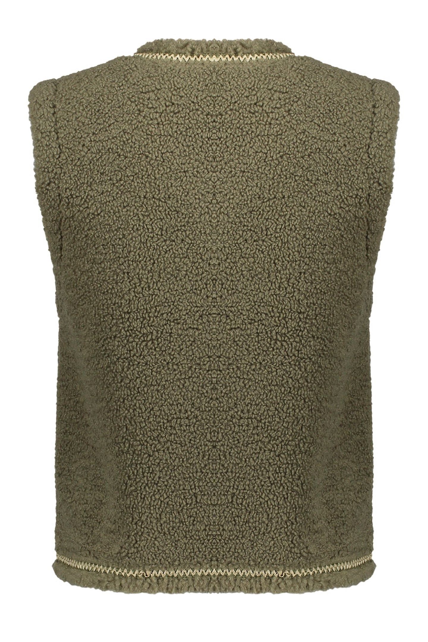 GILET TEDDY EMBROIDERY DARK GREEN/TAPE DARK GREEN 2
