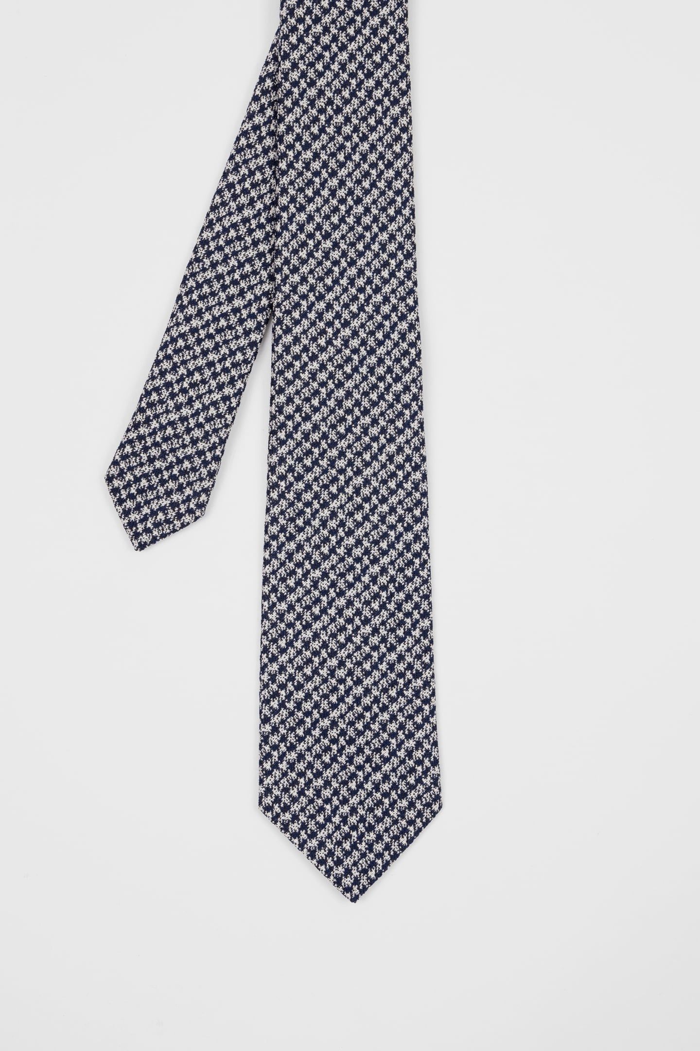 MEN TIE CHECK NAVY 3