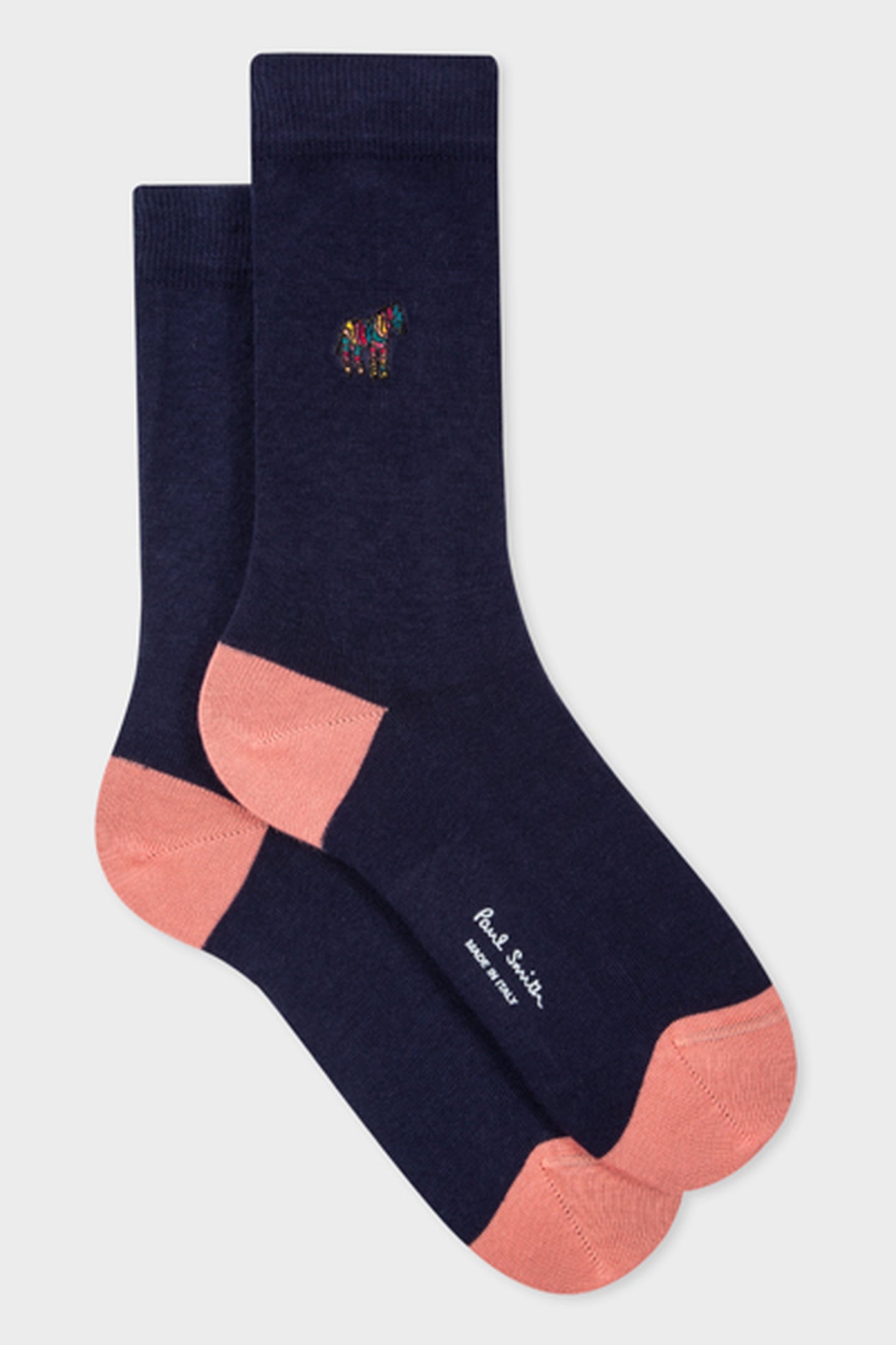 WOMEN SOCK ZEBRA EMB NAVY 1