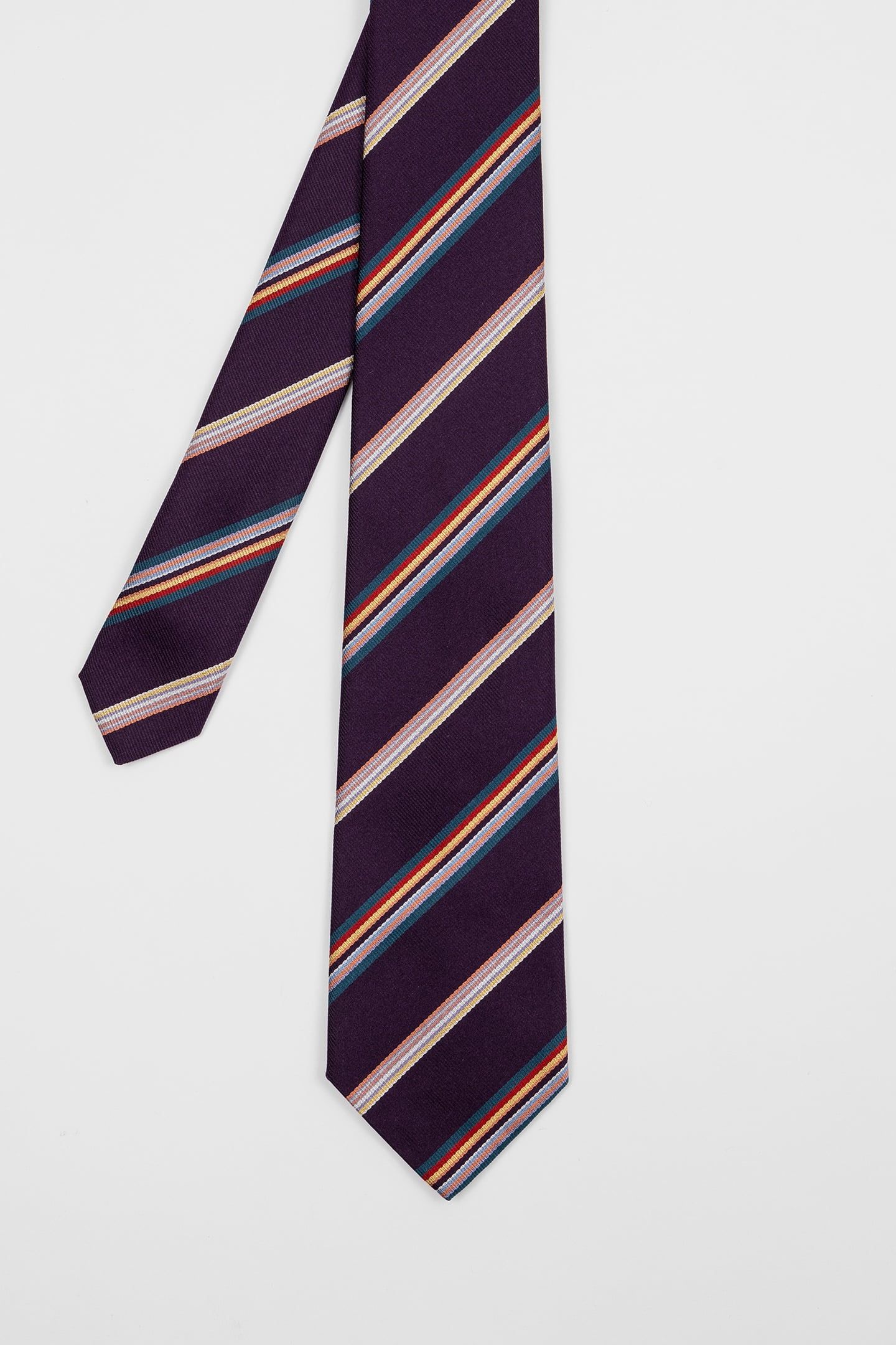 MEN TIE MULTICOL STRIPE PURPLE 1