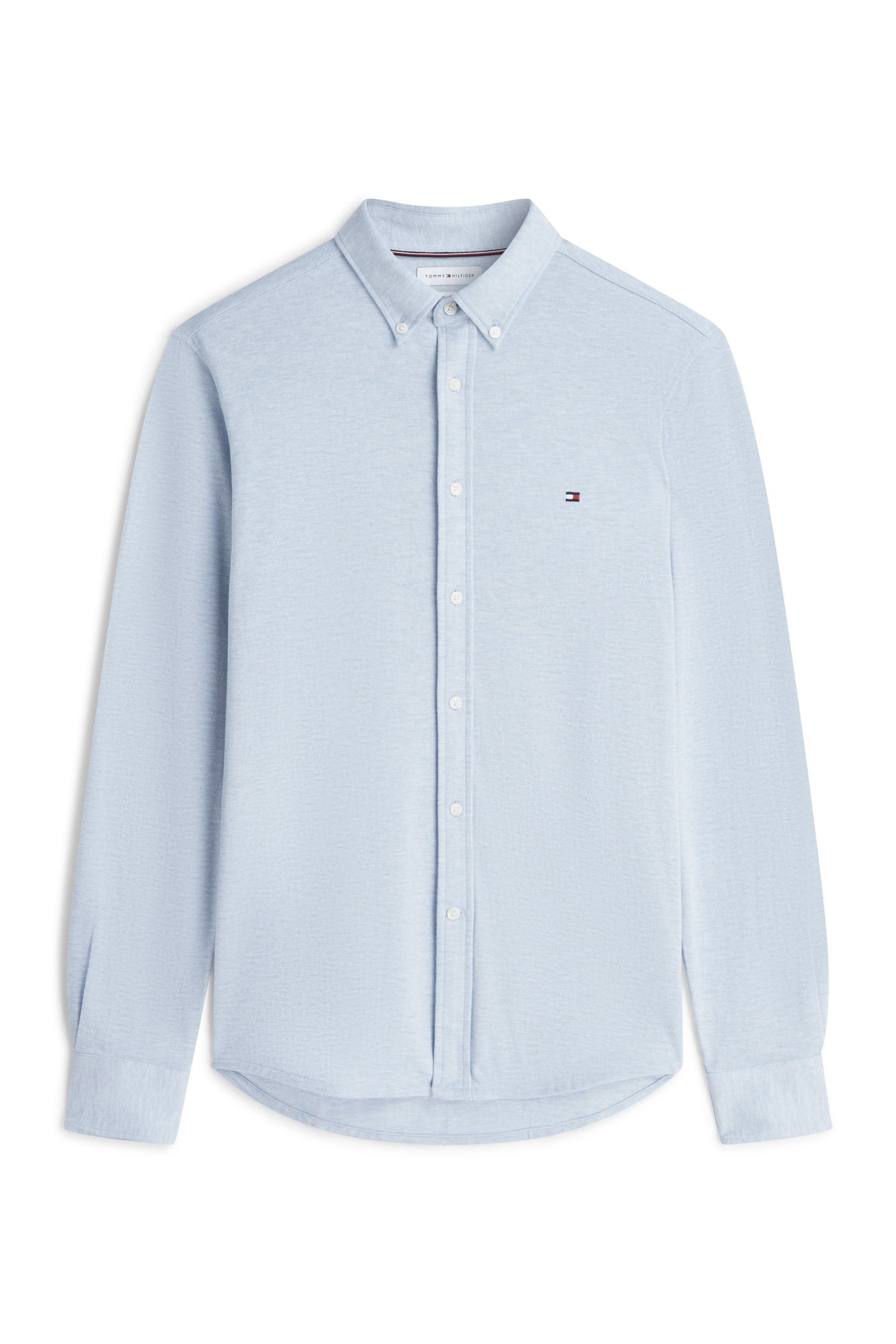 KNIT PIQUE SHIRT LIGHT BLUE HEATHER 4