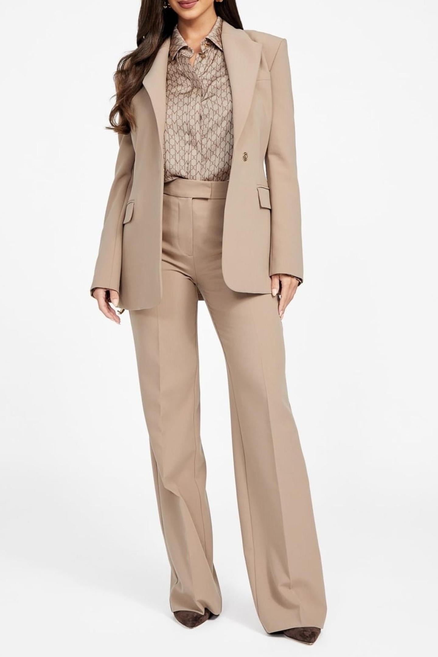 DALIA SNGL BRST BELT SILK TAUPE 3