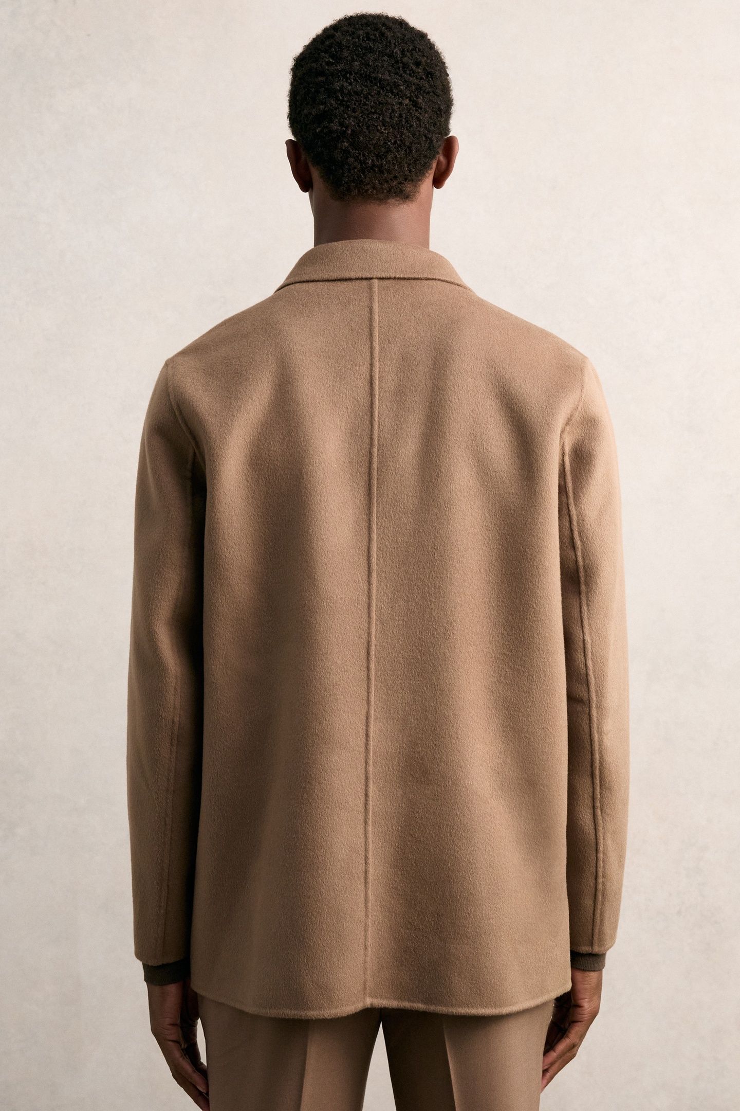 LS BUTTON THROUGH DOUBLE FACE WOOL JACKET BROWN 2