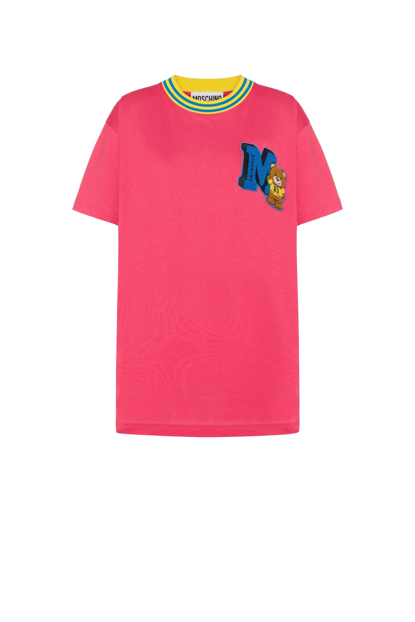 VARSITY TEDDY BEAR ORGANIC JERSEY T-SHIRT PINK 3