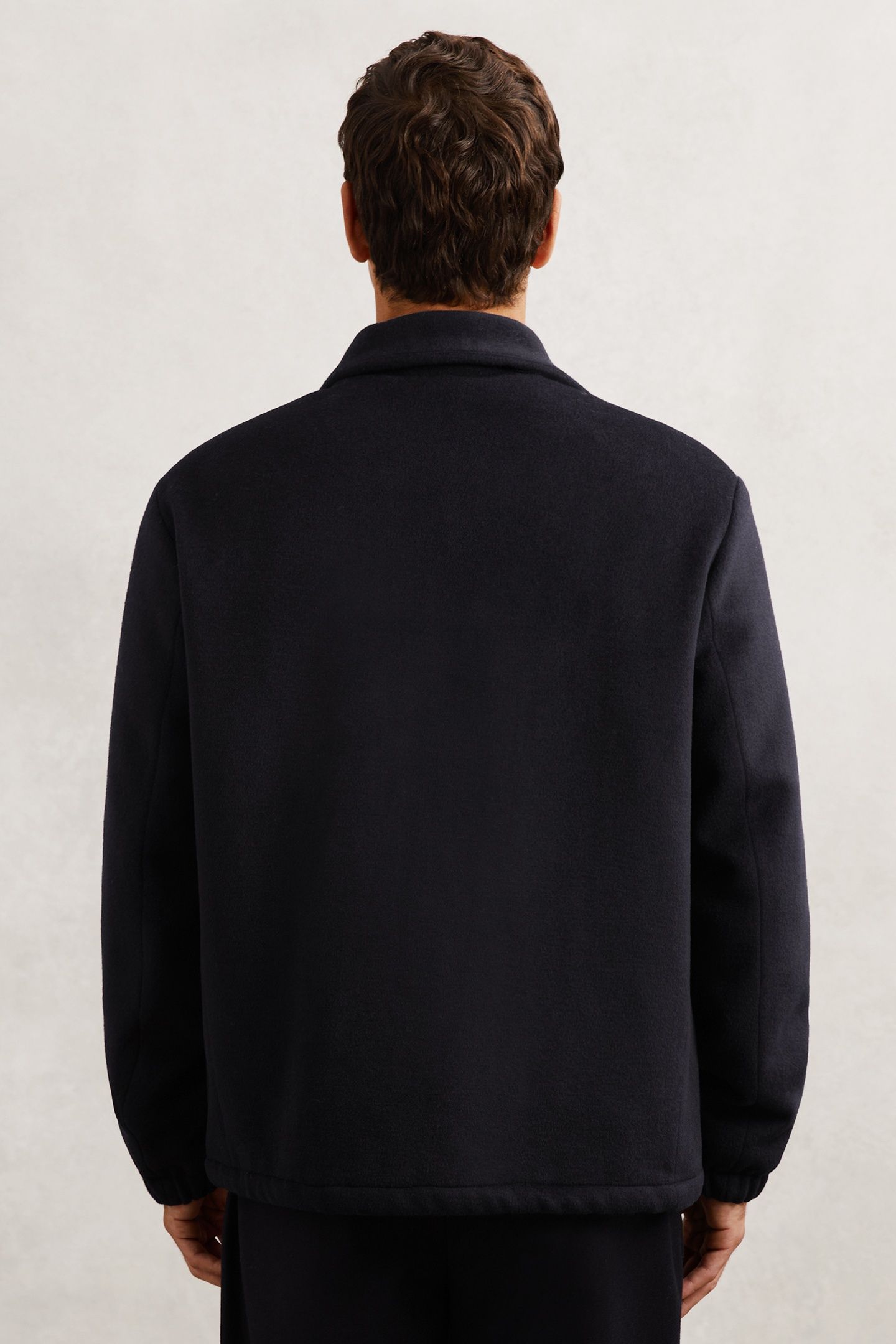 LS WOOL ZIP THROUGH FUNNEL NECK JACKET NAVY 2