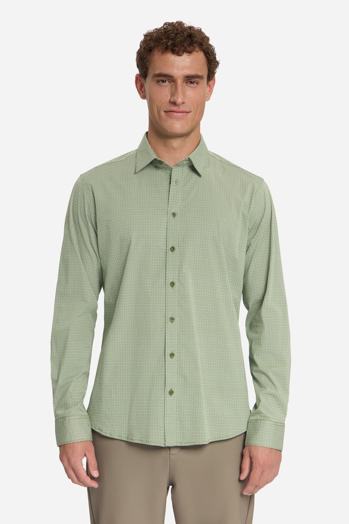 SHIRT STRETCH ALLOVER PRINTED MOSS 3