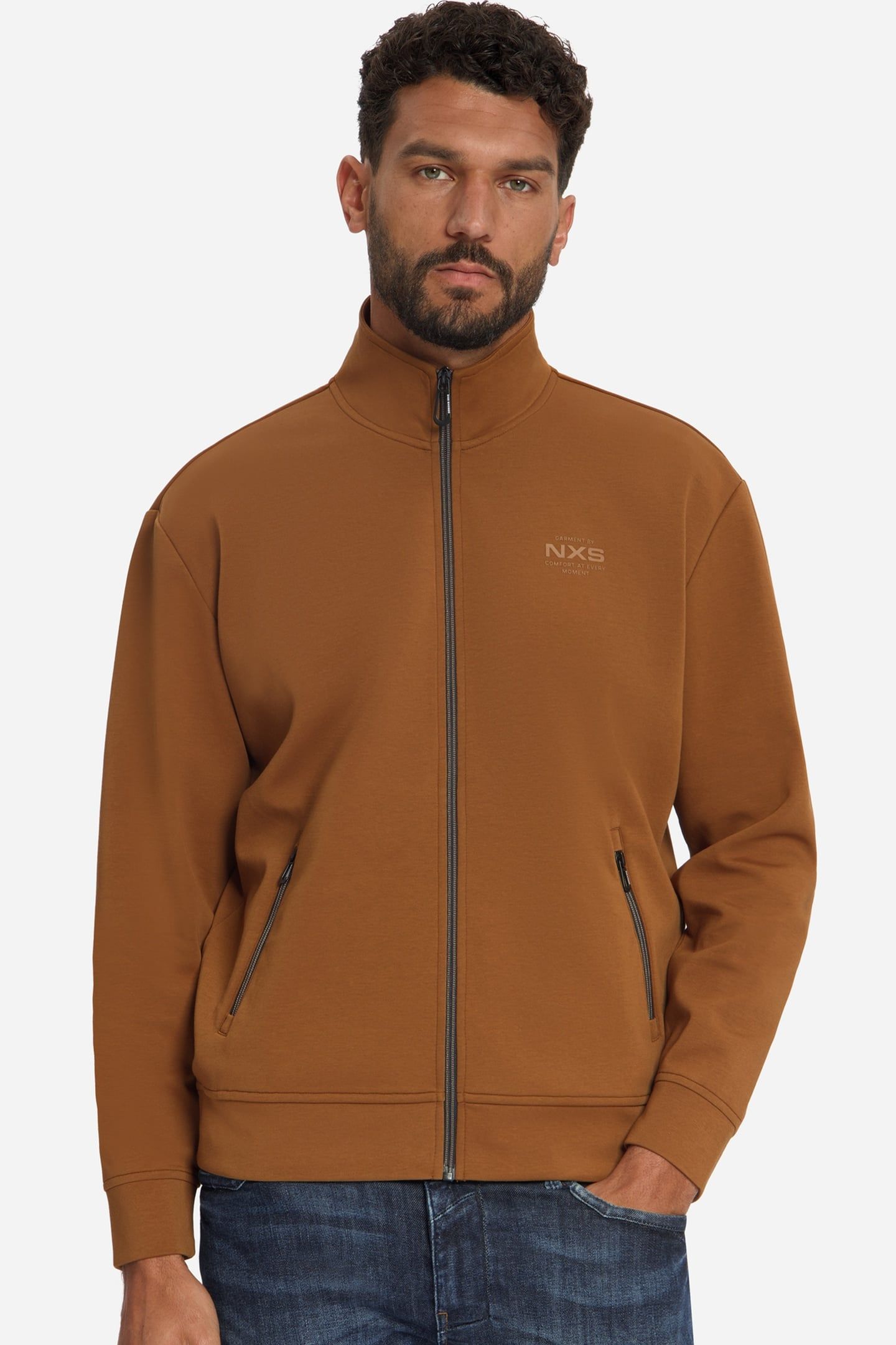 SWEATER FULL ZIP CARAMEL 2
