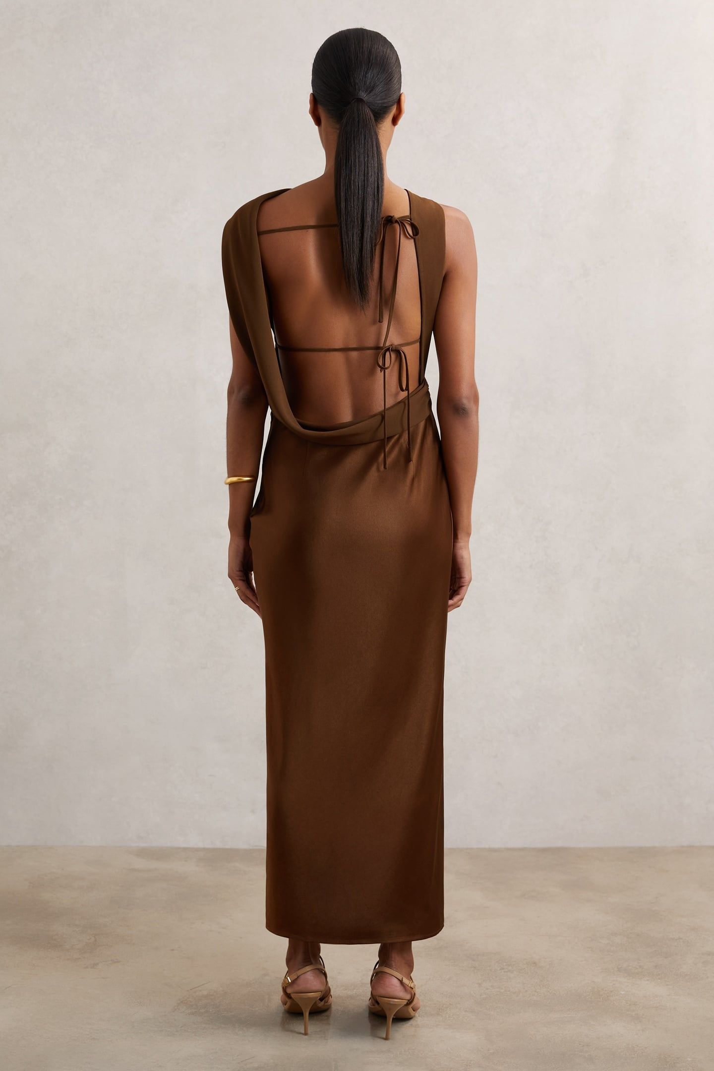 BACK DETAIL MIDI DRESS BRONZE 2