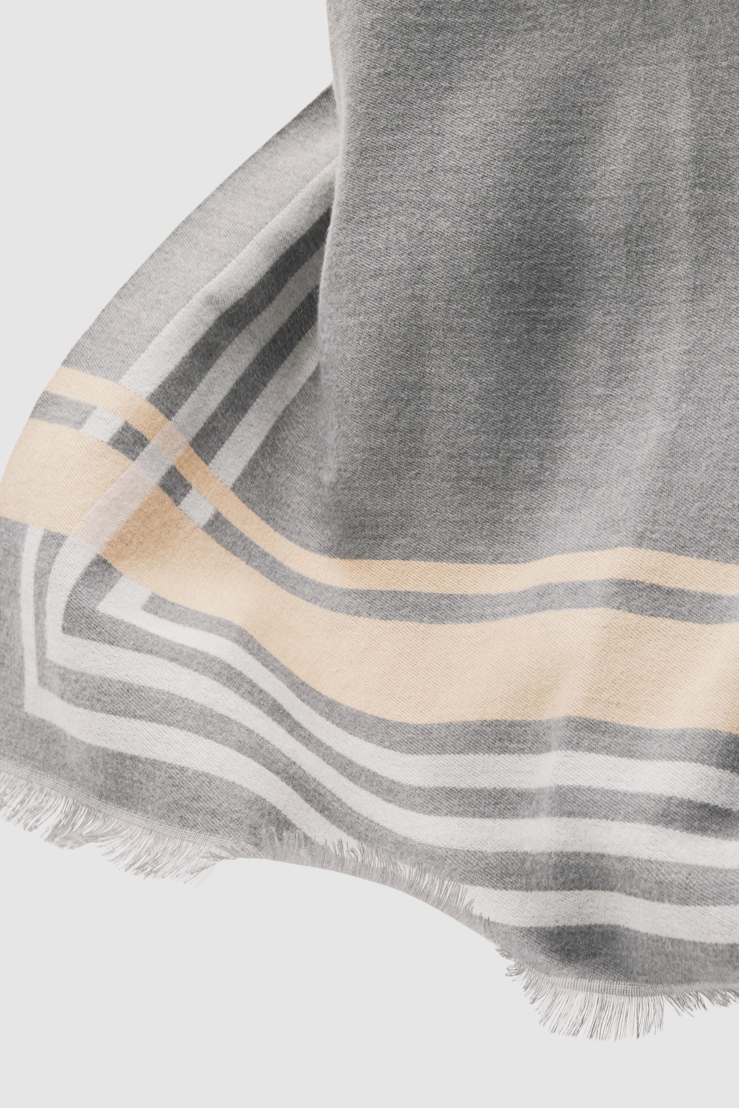 BORDER DETAIL SCARF GREY 5