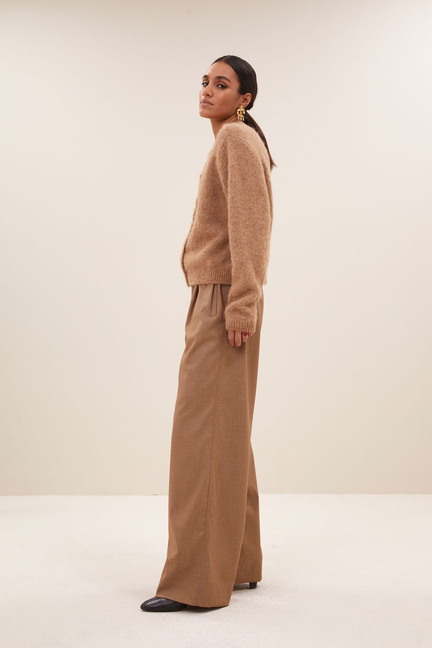 BENJI MELANGE PANTS CAMEL MELEE 4