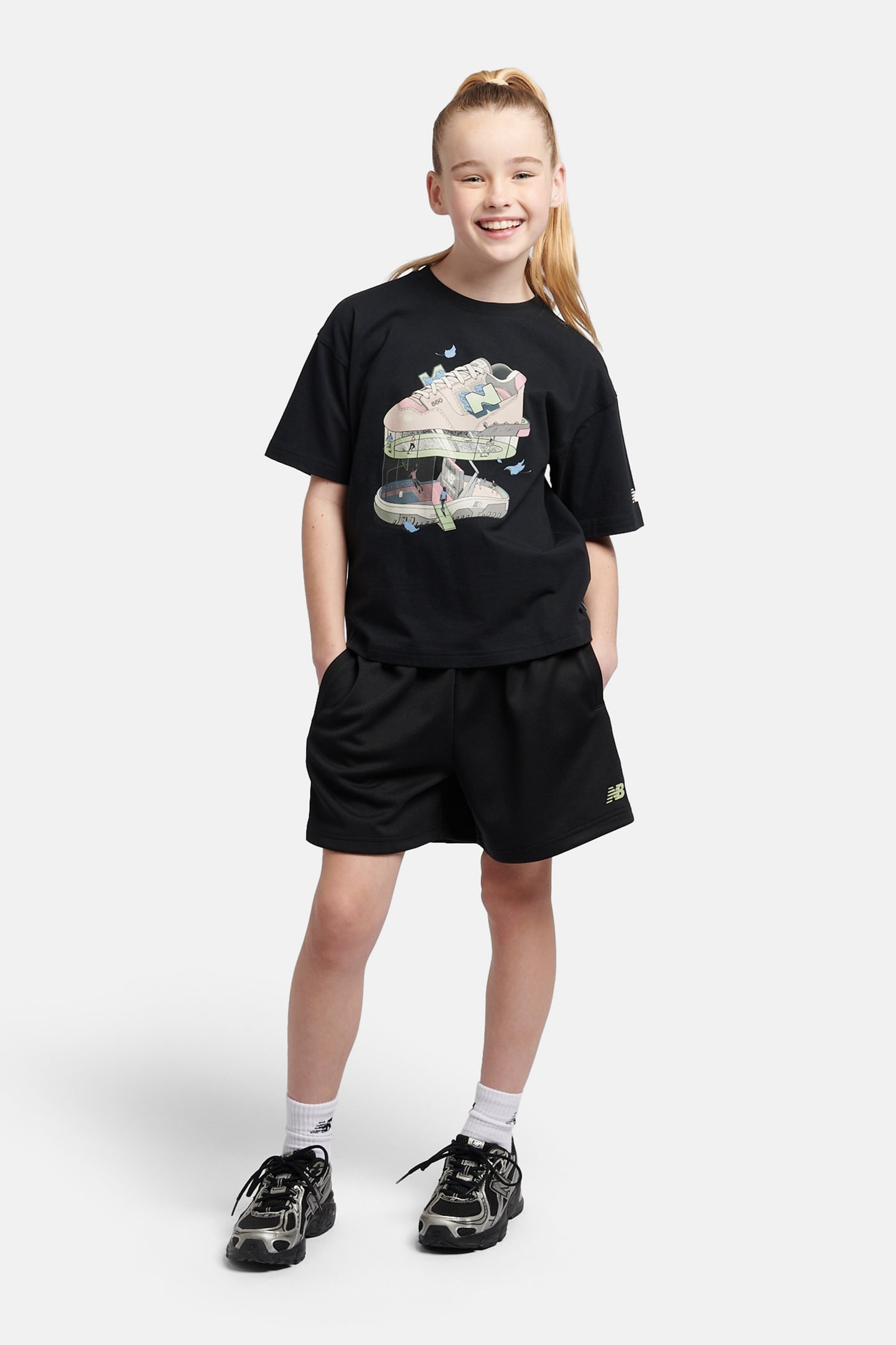 GIRLS SPORT TRACK SHORT BLACK 1