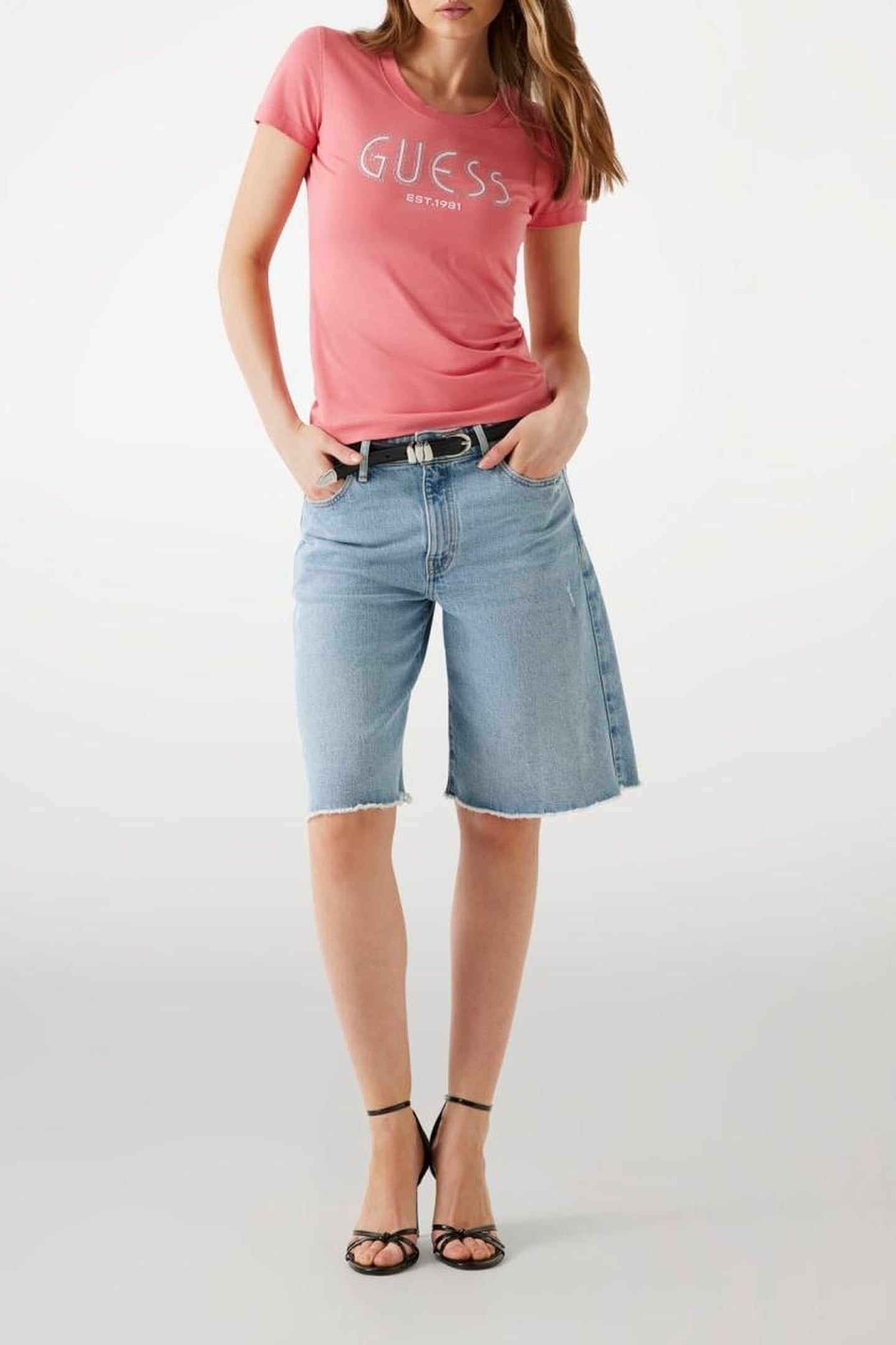 CN SS GUESS LOGO TEE REVIVAL ROSE 2