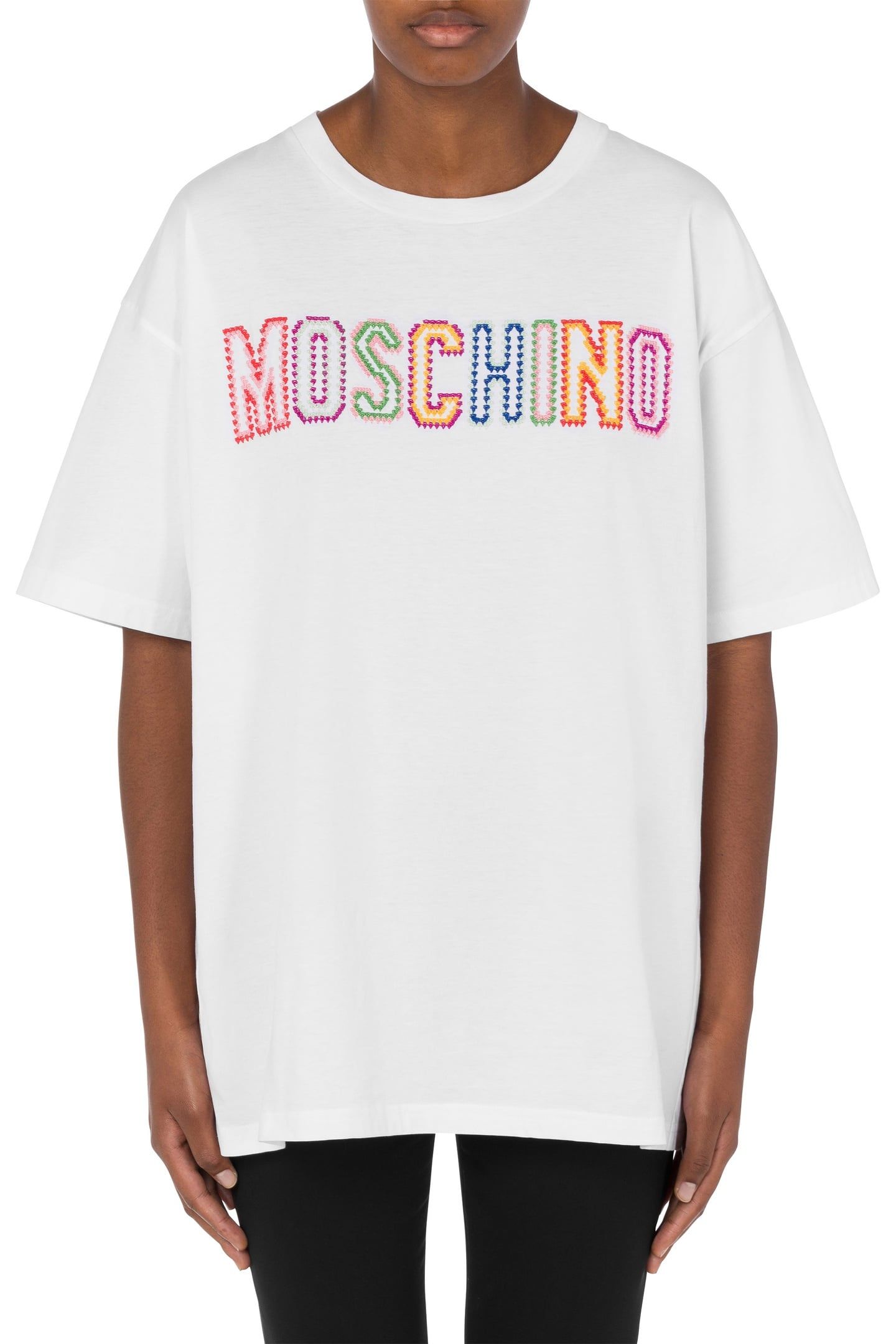 ORGANIC JERSEY CROCHET LOGO T-SHIRT WHITE 1
