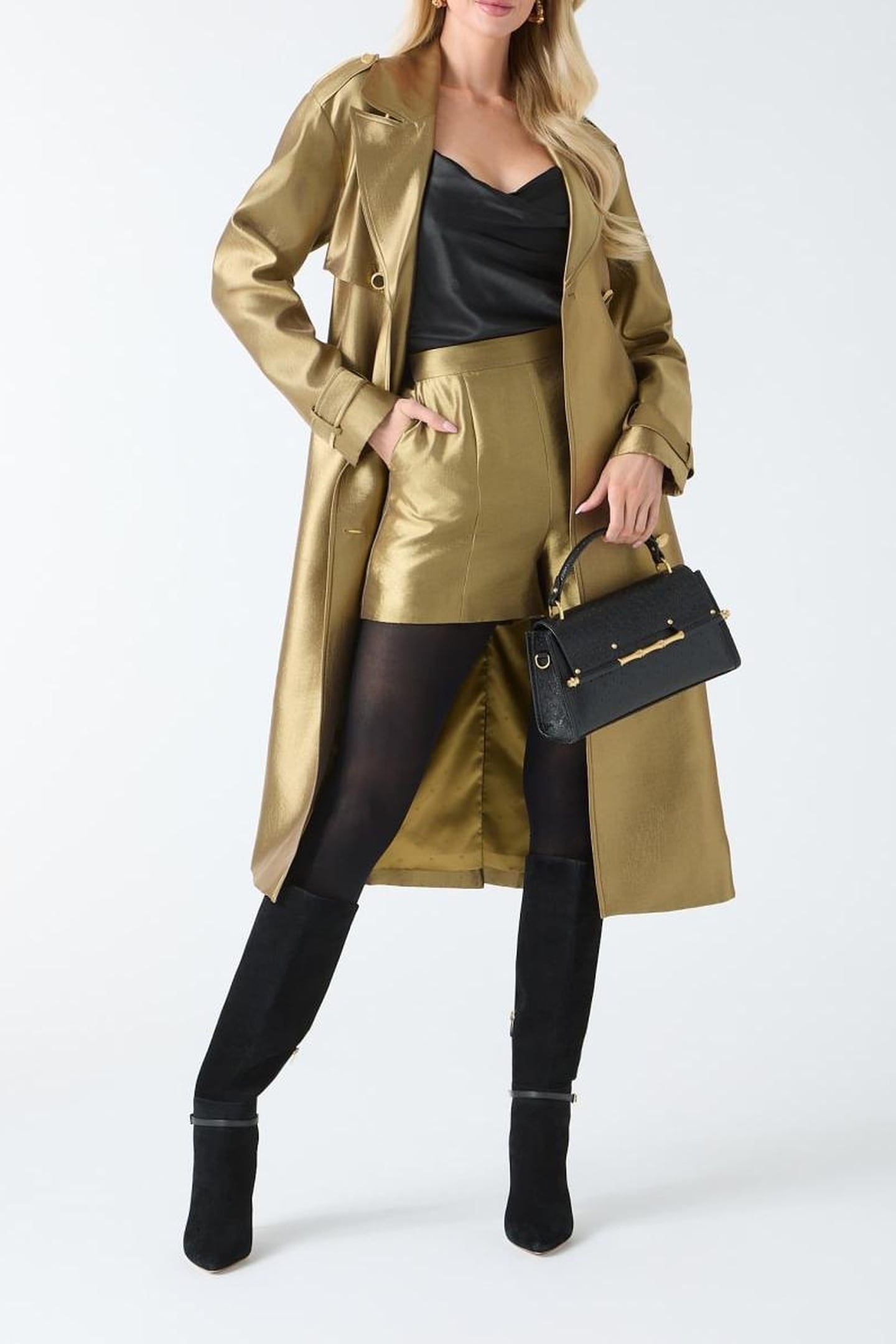 MILLA TRENCH COAT ANTIQUE GOLD MULTI 2