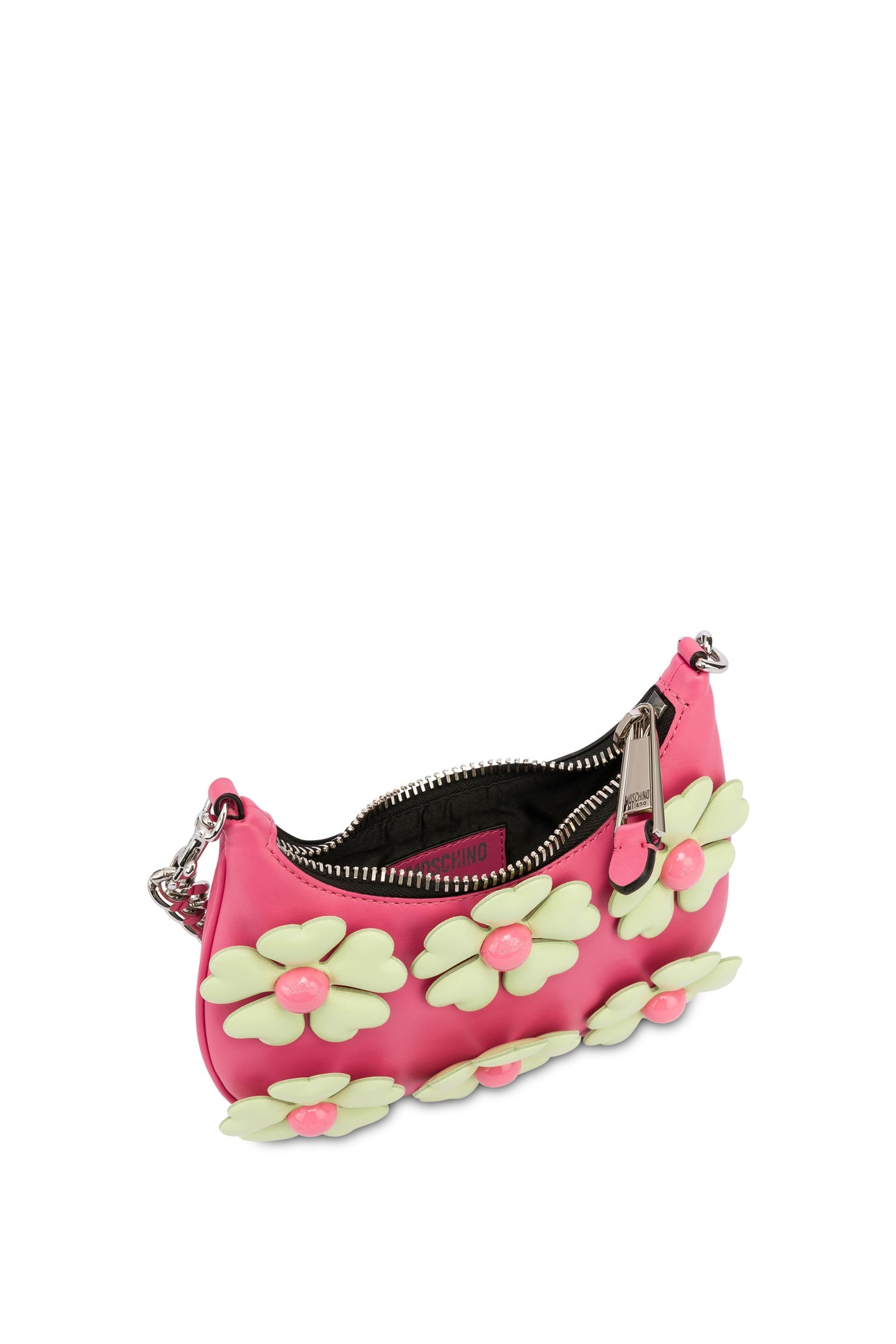 HEART FLOWERS NAPPA LEATHER MINI HOBO BAG PINK 4