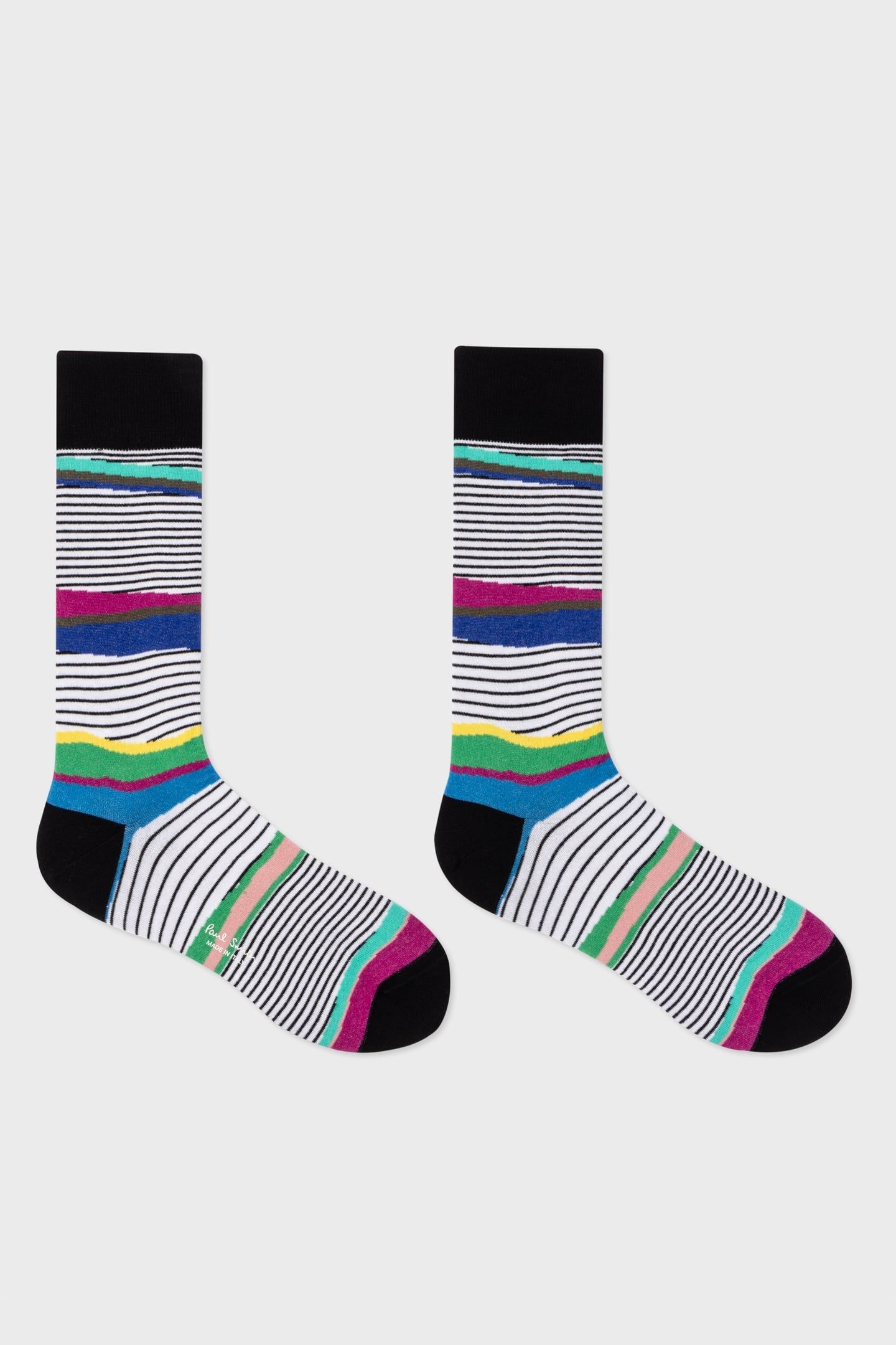 MEN SOCK ELI STRIPE BLACK 1