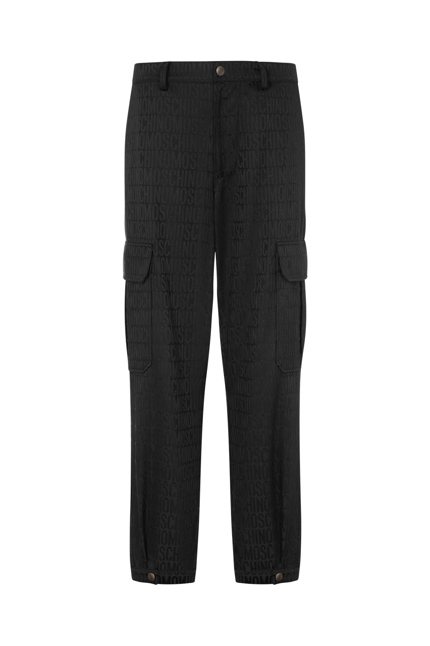 HEAVY NYLON TROUSERS ALLOVER LOGO BLACK 3