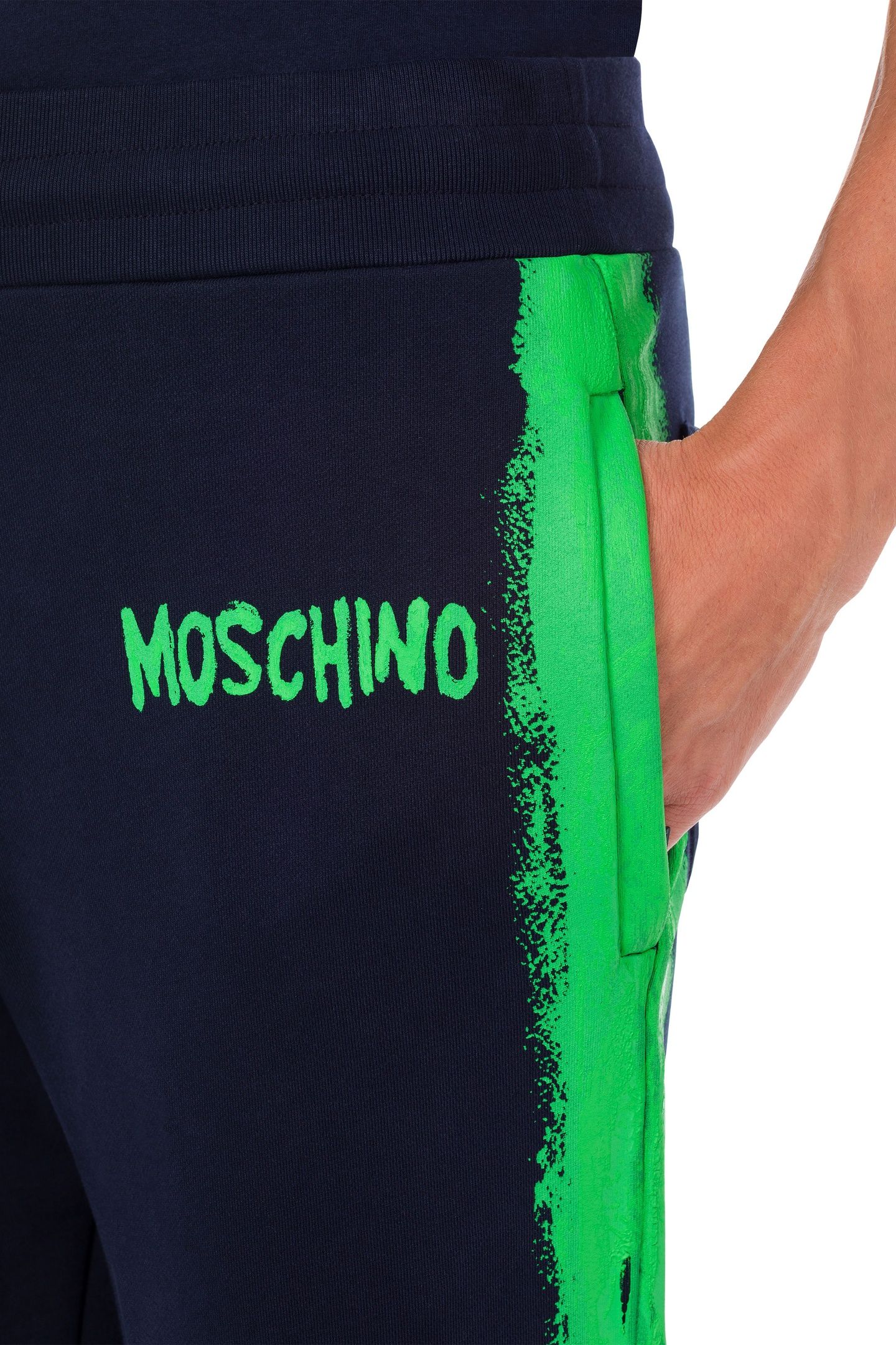 MOSCHINO PAINT ORGANIC FLEECE JOGGING BLUE 4