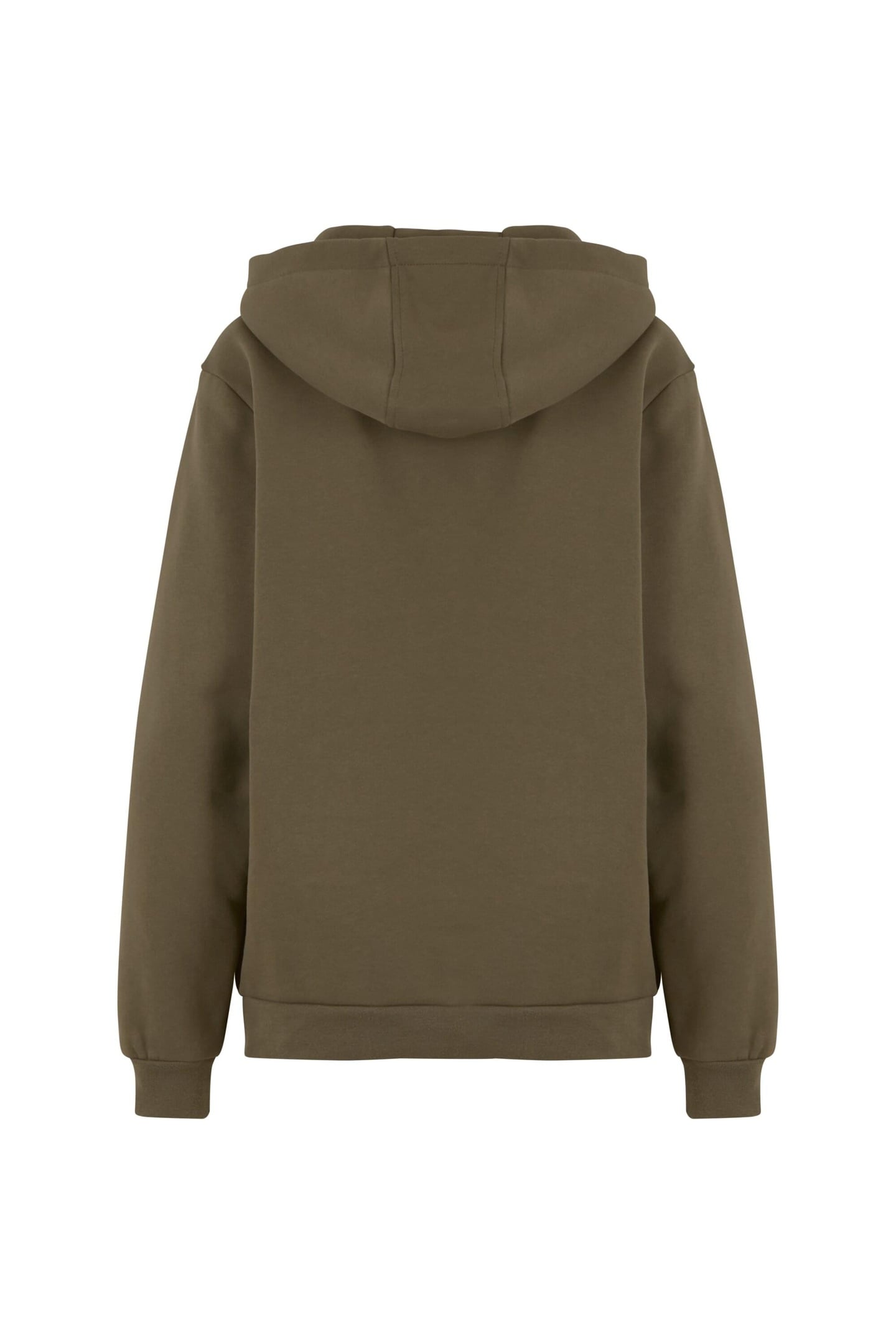 LADIES LOOSE BRUSHED FLEECE HOODY OLIVE 4