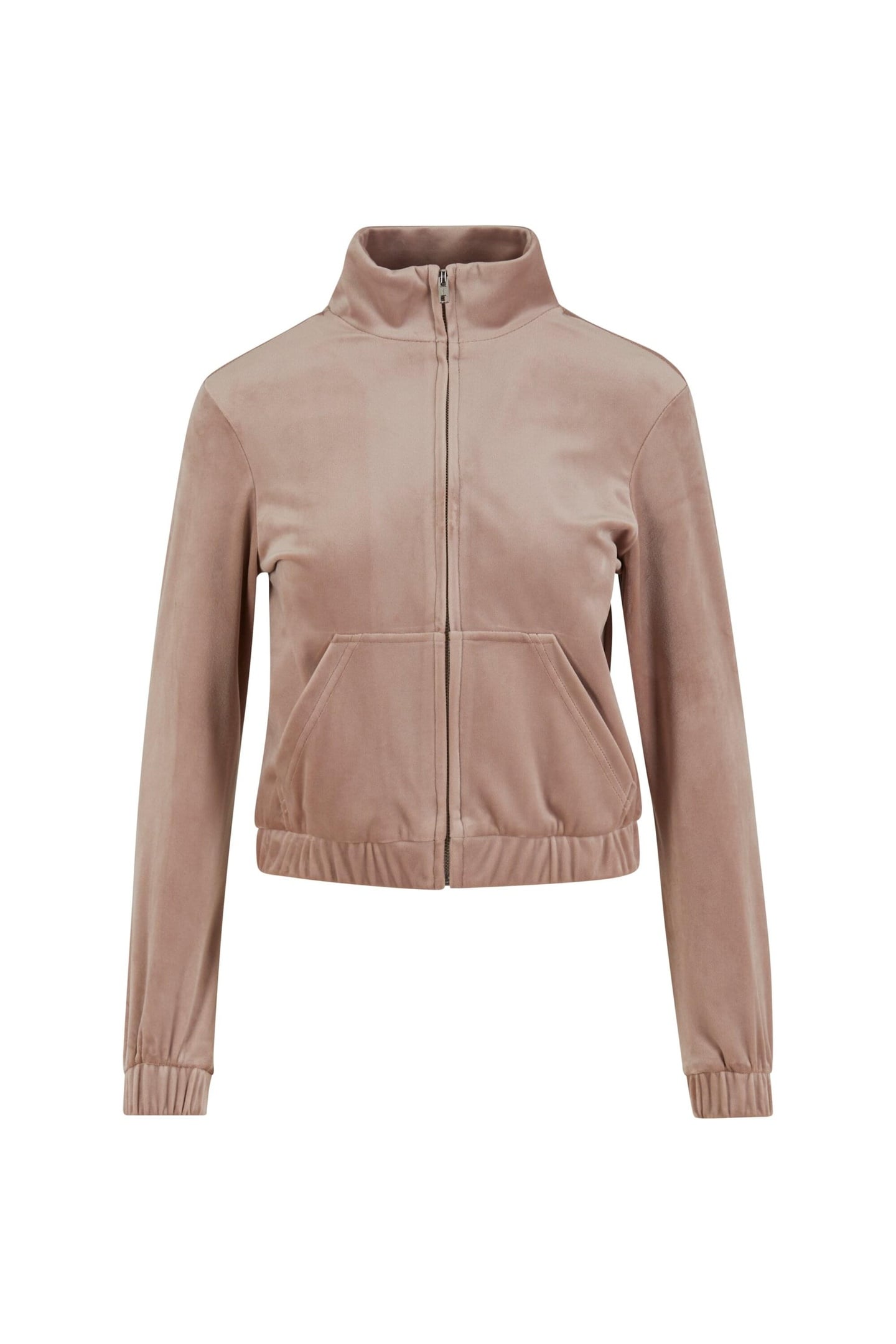 LADIES SHORT VELVET TRACK JACKET DUSKROSE 3