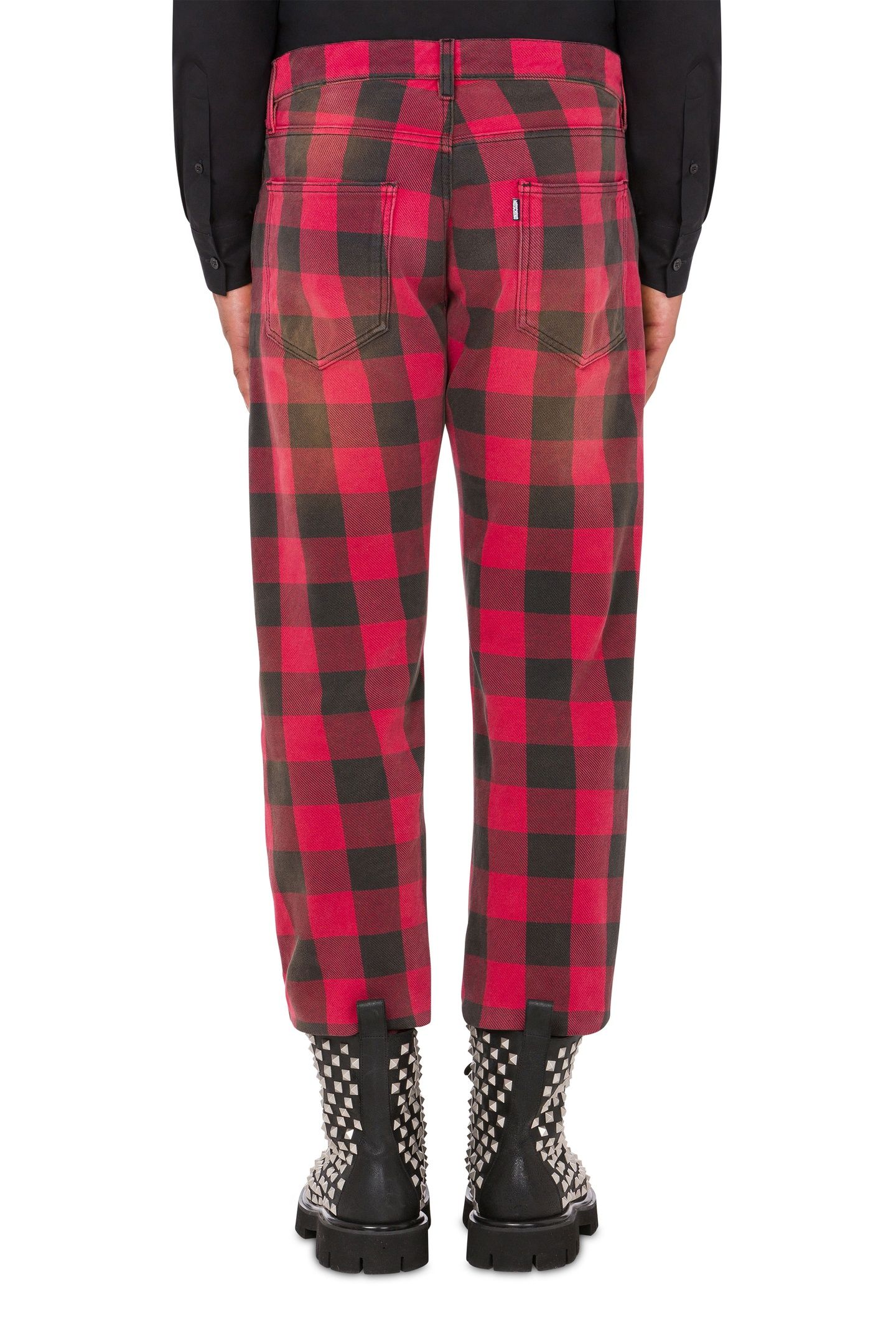 COTTON CHECK TROUSERS BLACK 2
