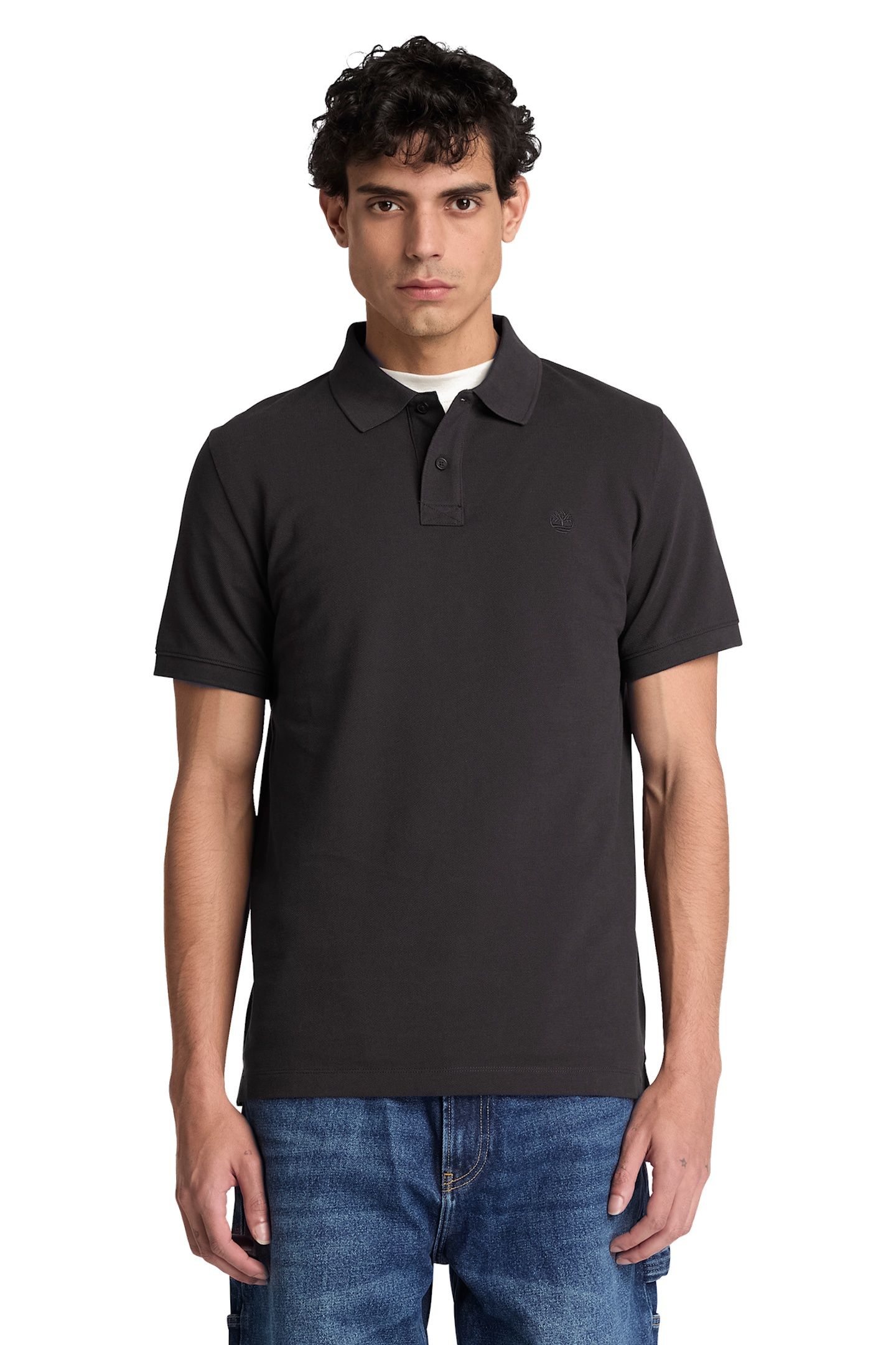 OYSTER RIVER CHEST LOGO SS POLO BLACK 1
