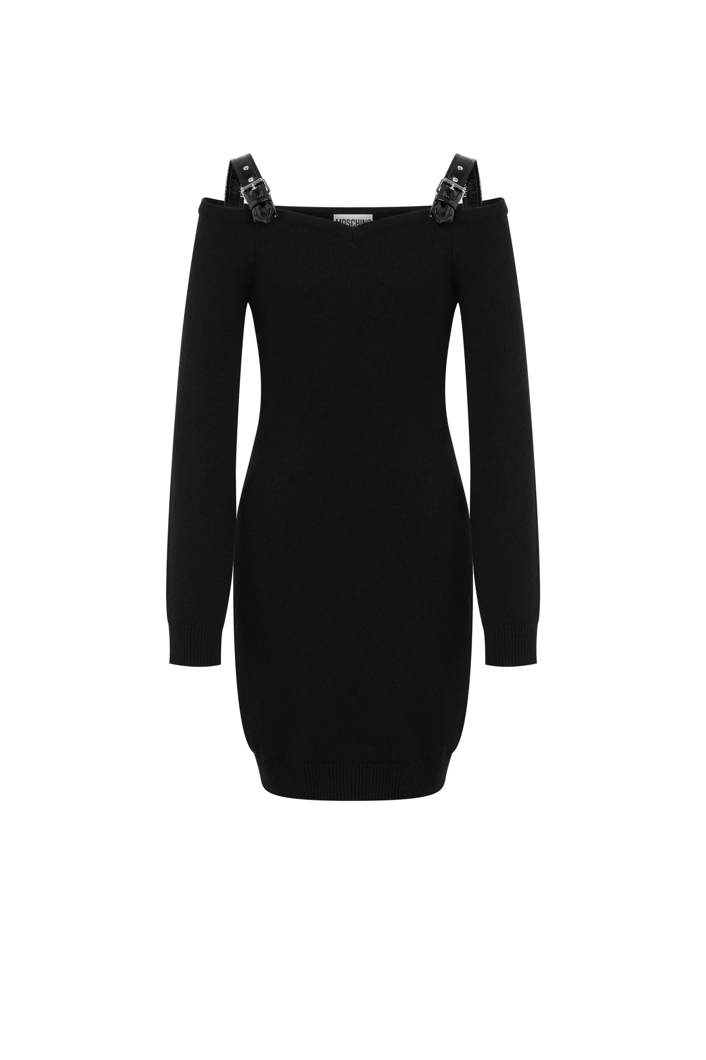 BONDAGE BUCKLE RECYCLED CASHMERE DRESS BLACK 3