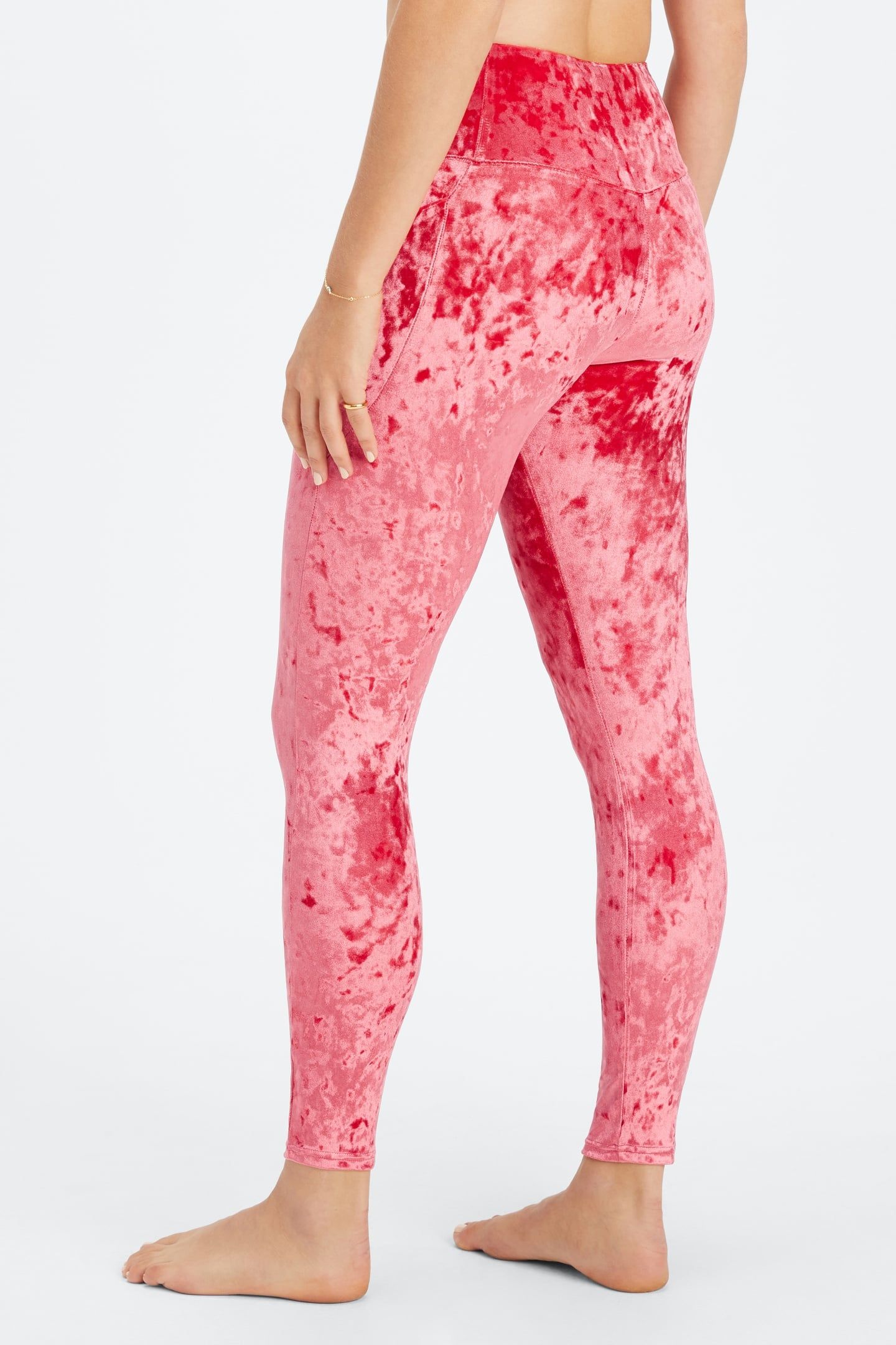 CRUSHED VELOUR CROSSOVER LEGGING STRAWBERRY RED 3