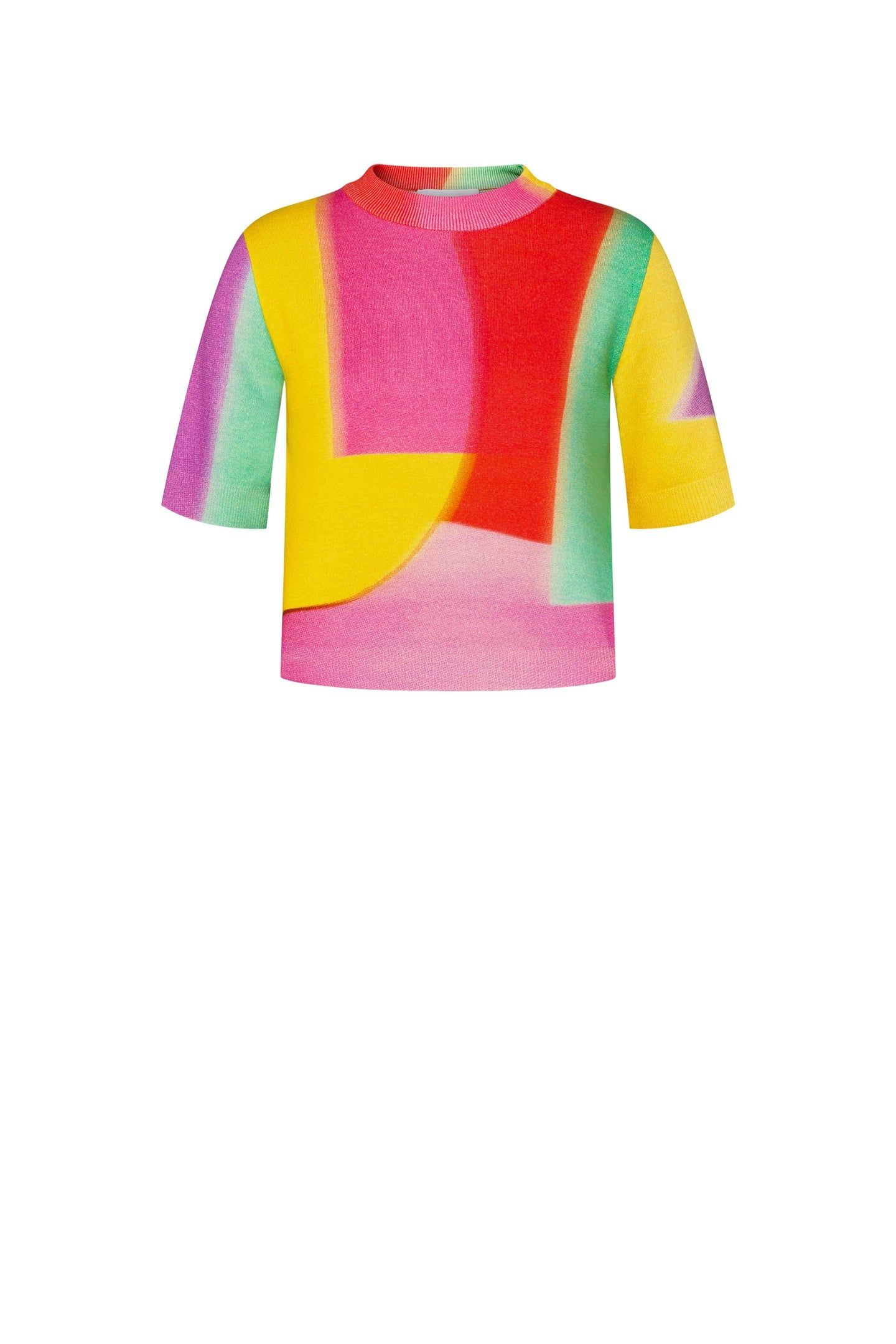 PROJECTION PRINT MERINO WOOL TOP GREY 3