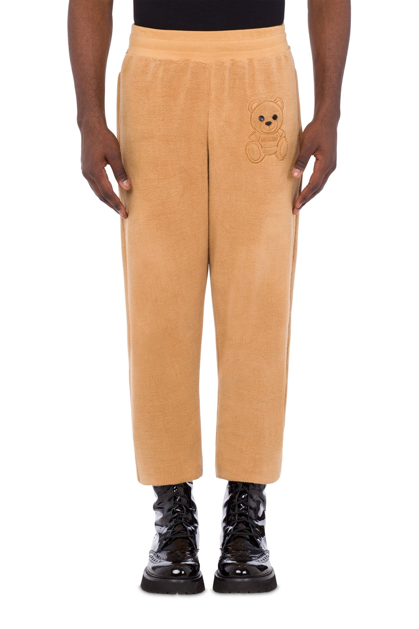 MOSCHINO TEDDY BEAR FLEECE JOGGERS BEIGE 1