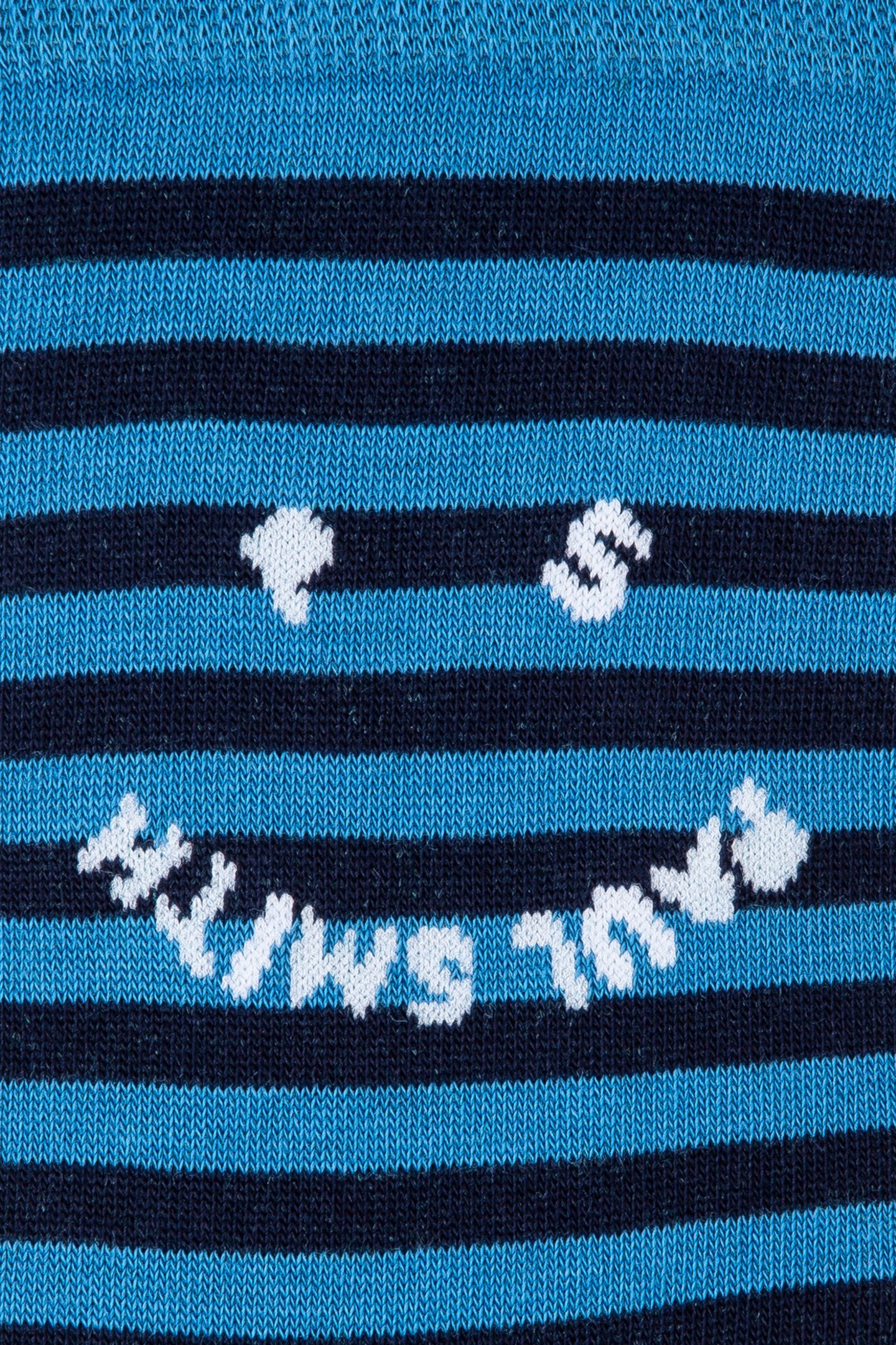 MEN SOCK HAPPY STRIPE TURQUOISE 4