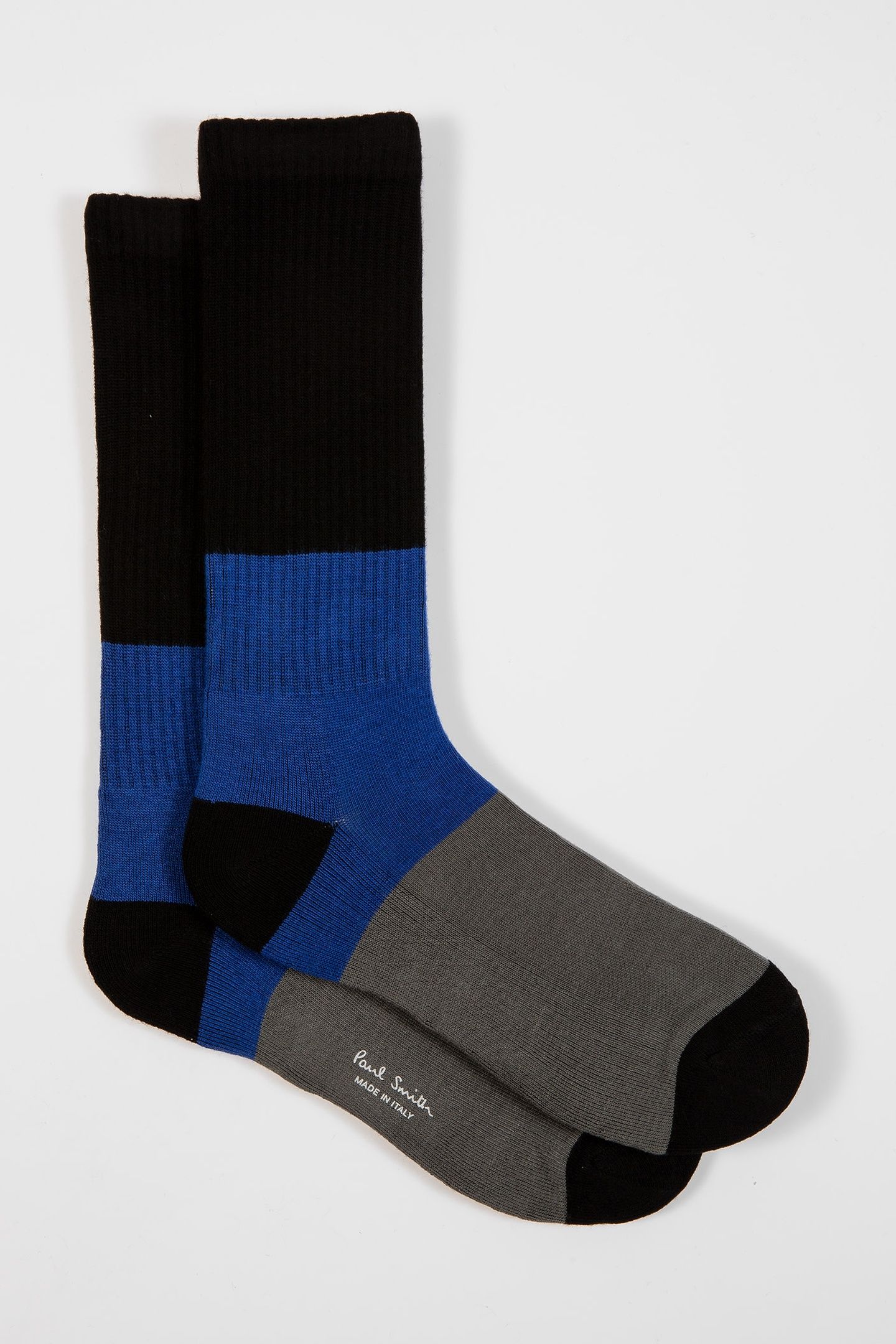 MEN SOCK TRI BLOCK BLACK MELANGE 4