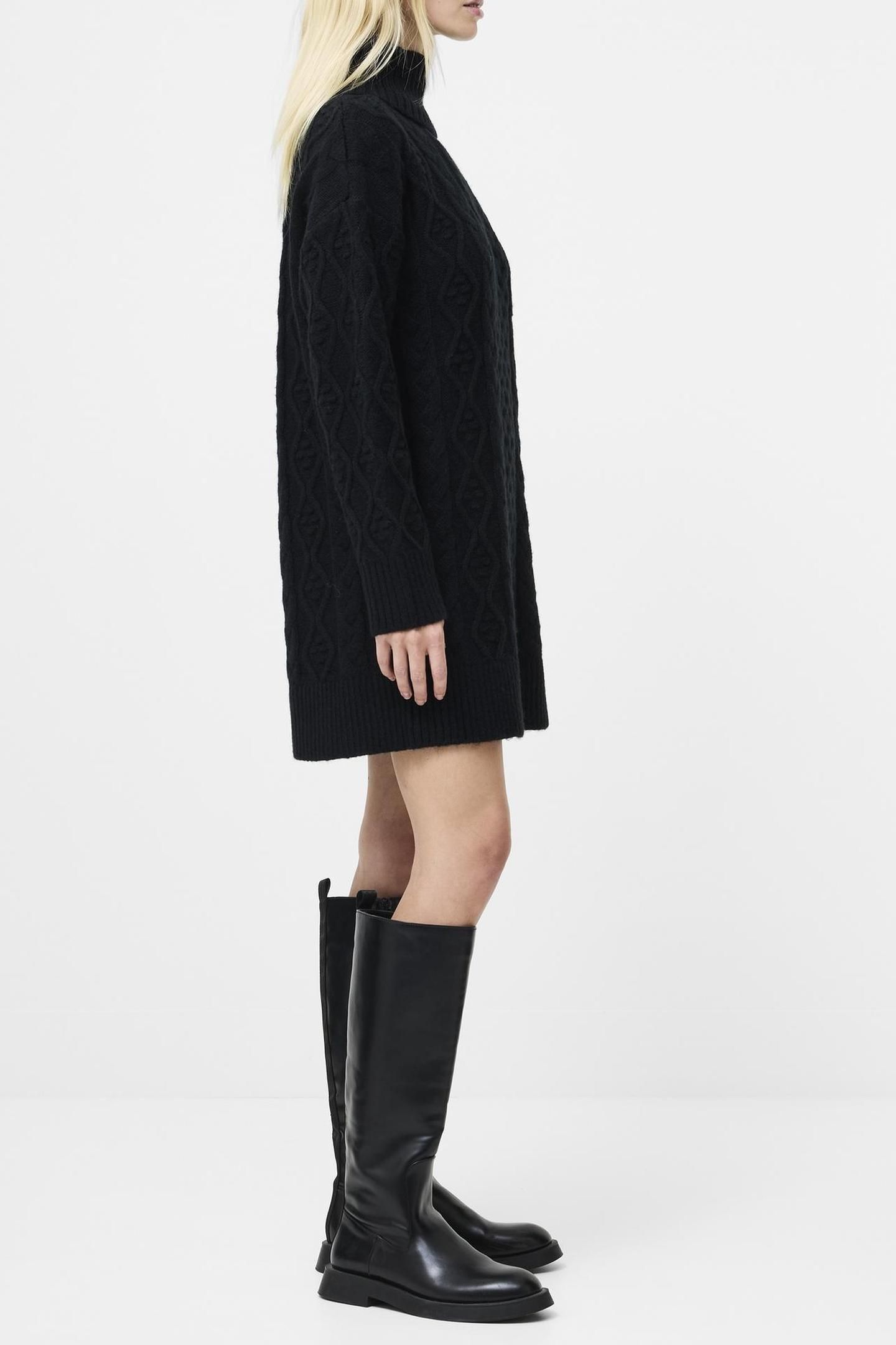 MAKIRA KNIT TURTLENECK MINI DR BLACK 4