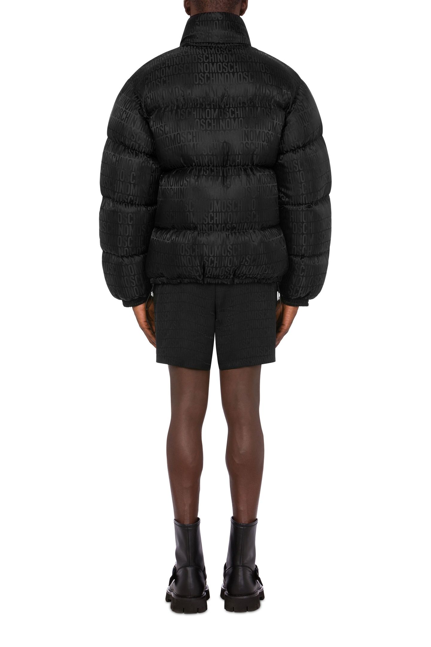 ALLOVER LOGO JACQUARD NYLON DOWN JACKET BLACK 2