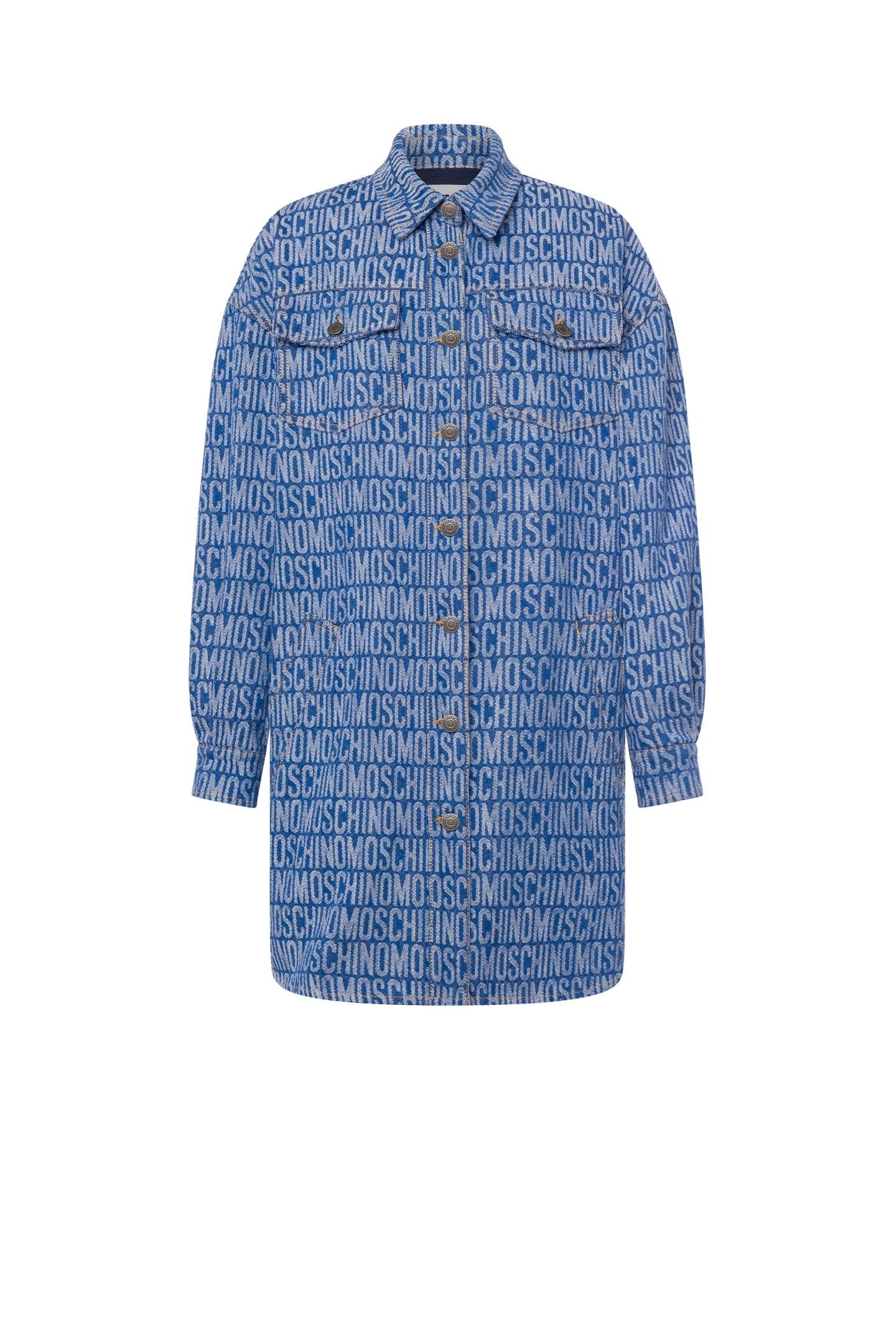 ALLOVER LOGO DENIM SHIRT DRESS BLUE 3
