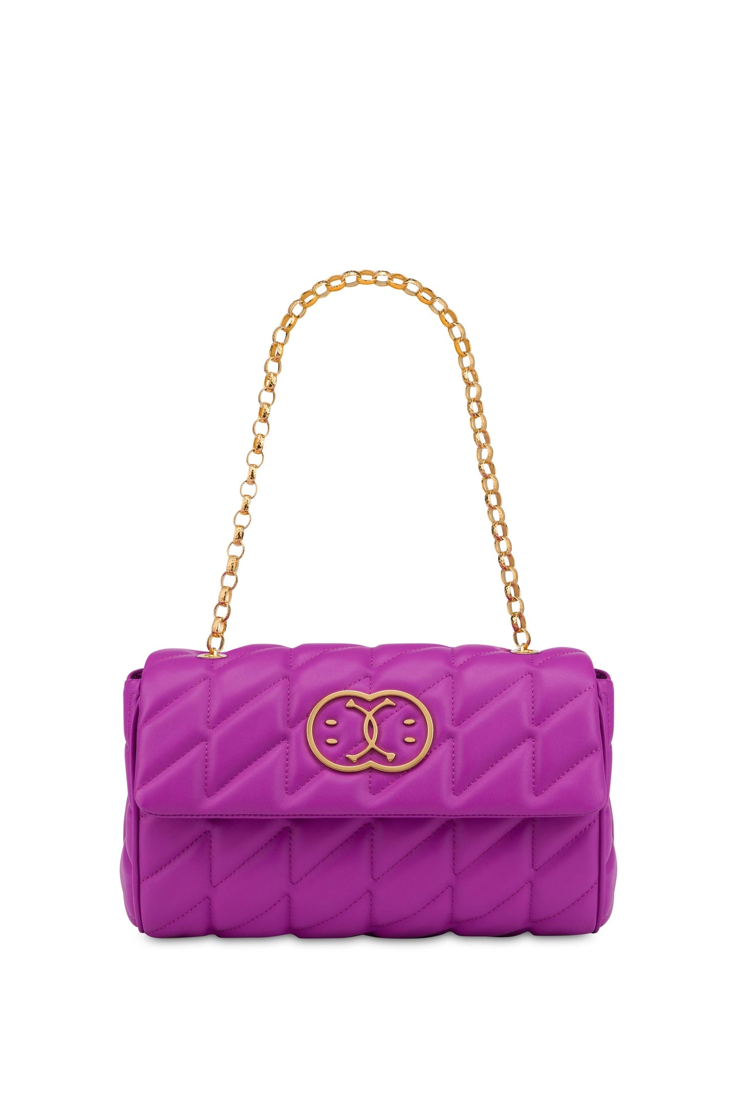 DOUBLE SMILEY® QUILTED SHOULDER BAG PURPLE 1